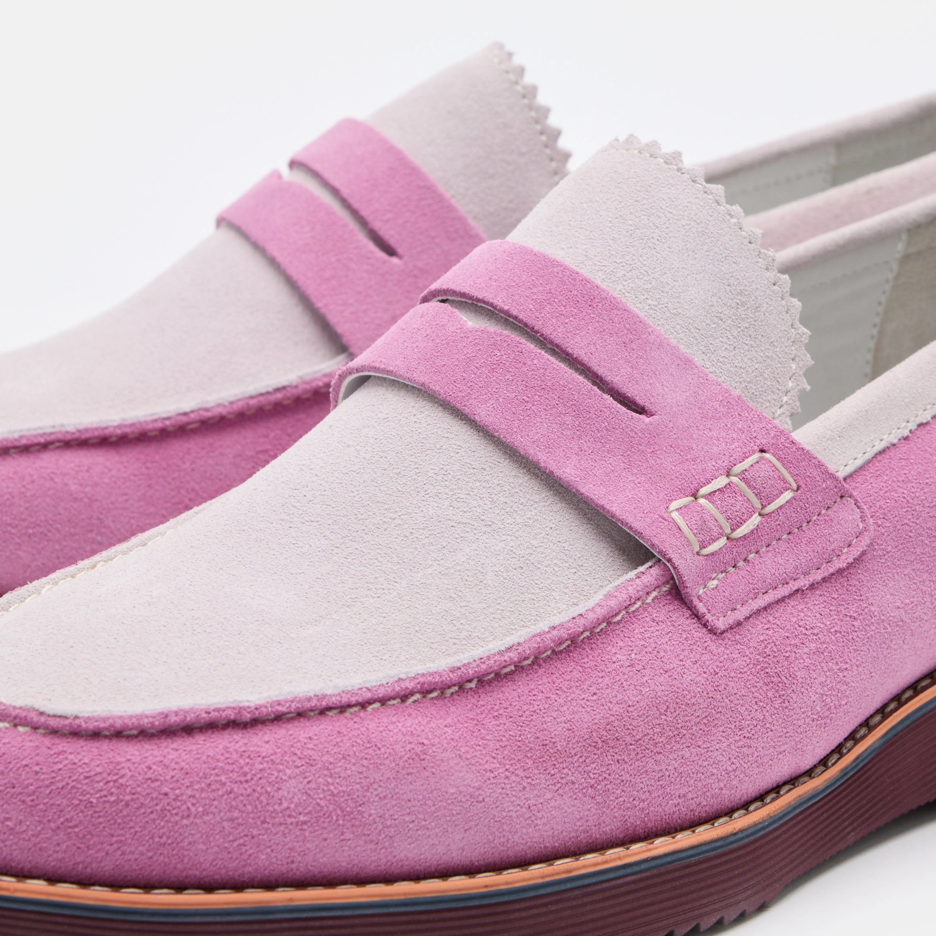 Abe Dusty Rose Suede Penny Loafers - Image 3