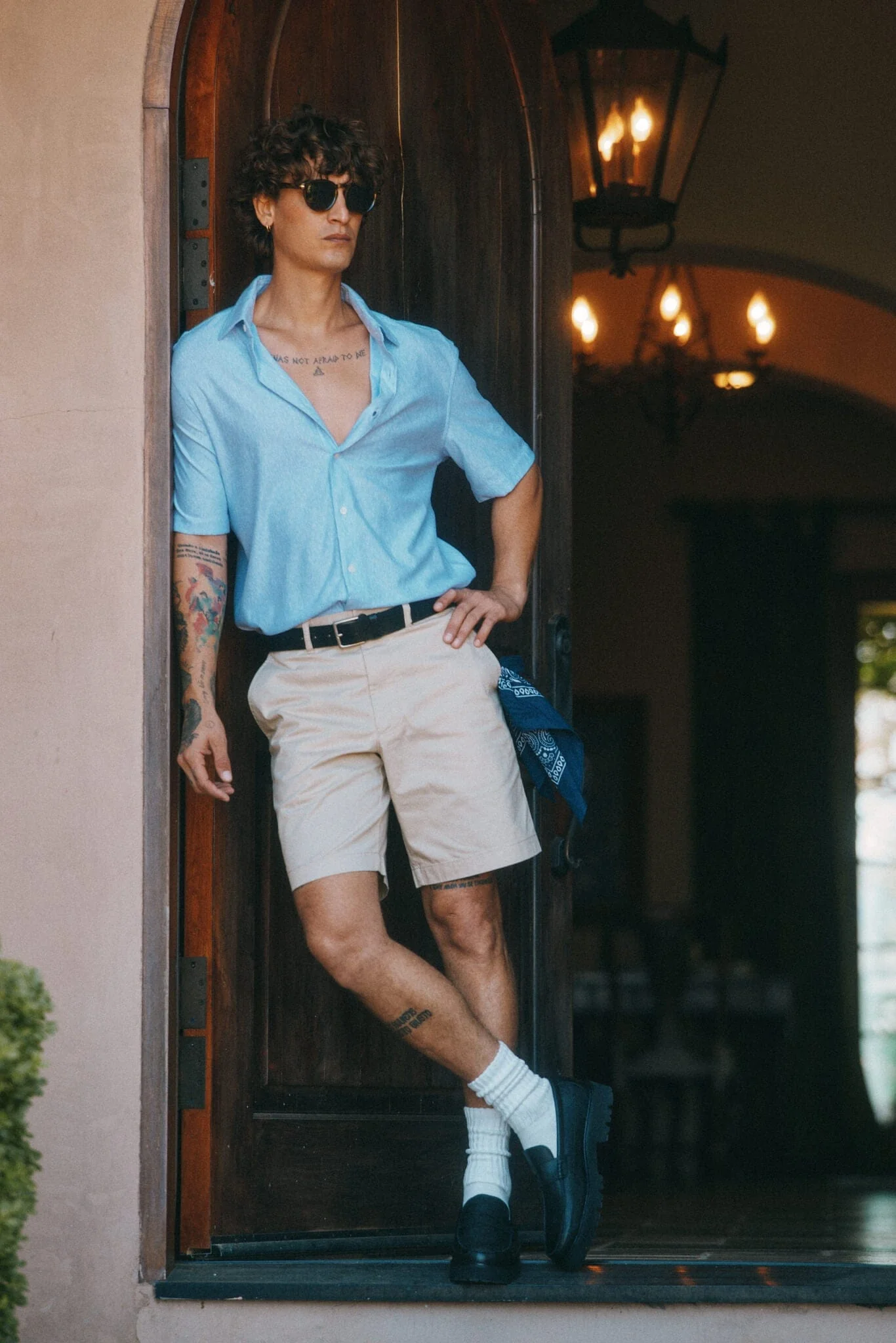 Adler Black Lizard Leather Lug Penny Loafers - Image 4