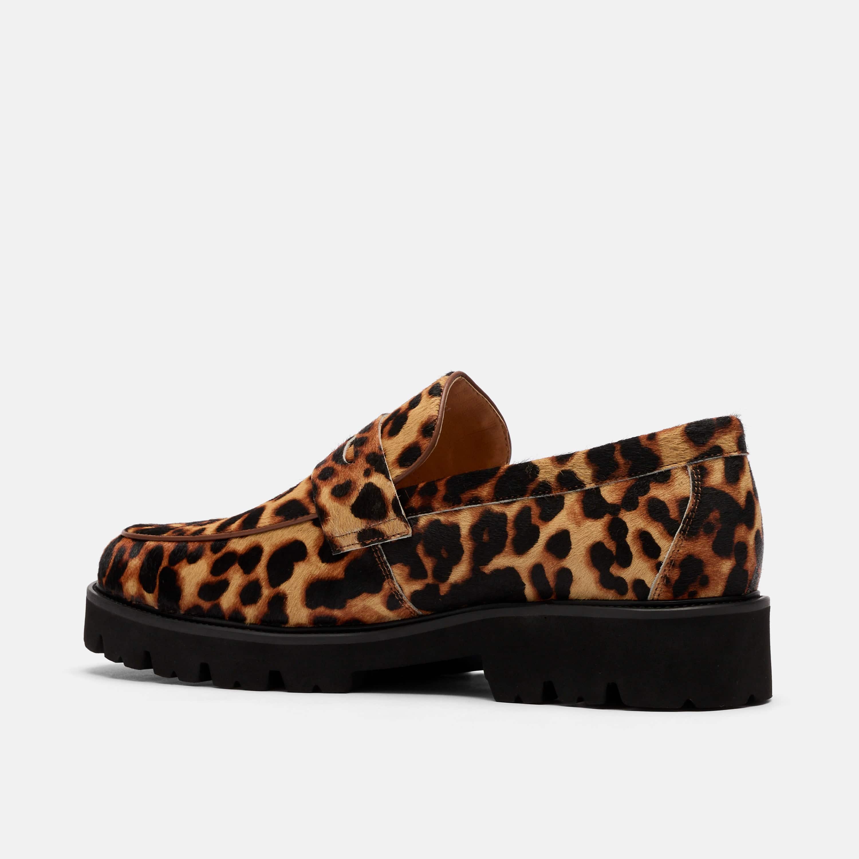 Adler Leopard Suede Lug Penny Loafers - Image 4