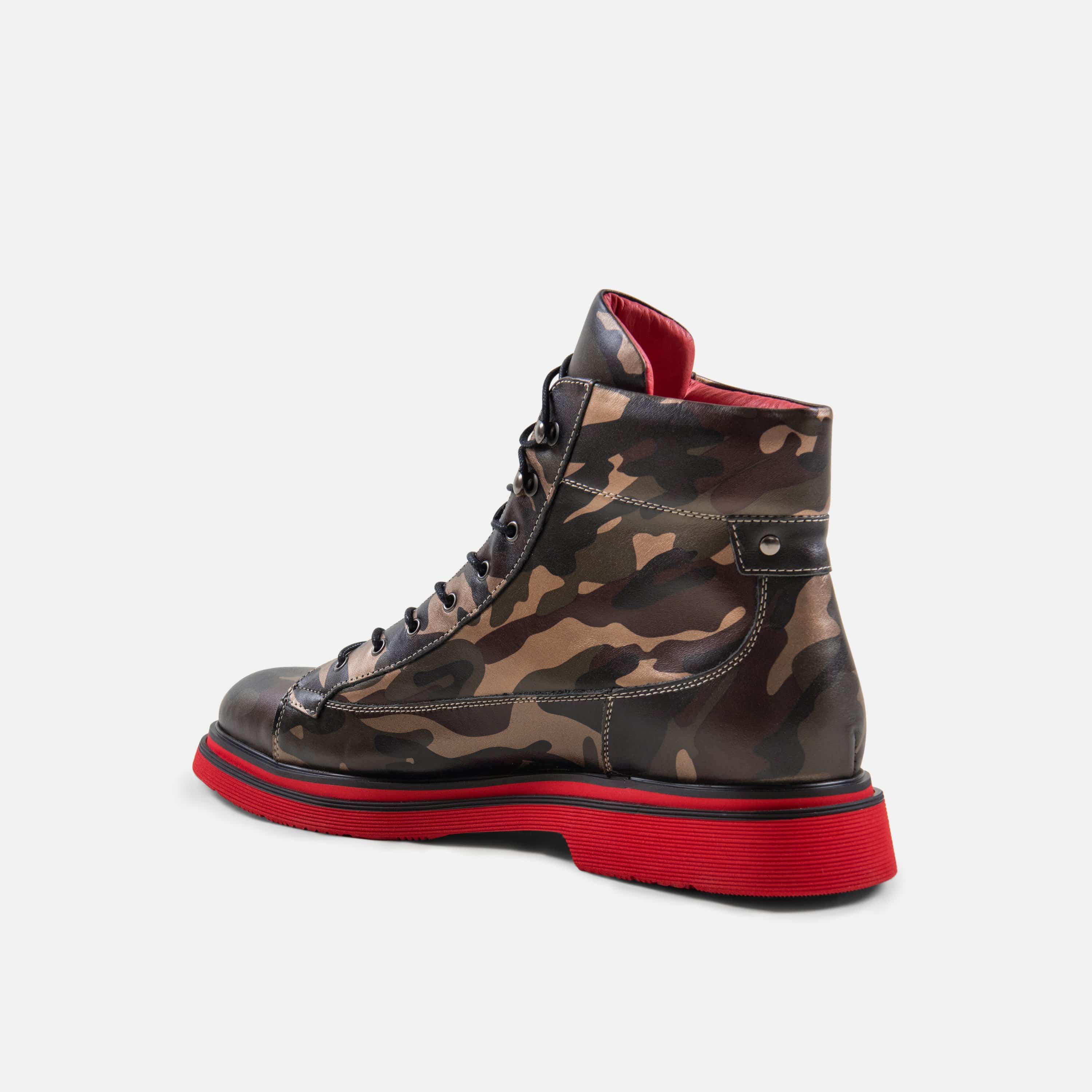 Aiden Camo Leather Combat Boots - Image 5