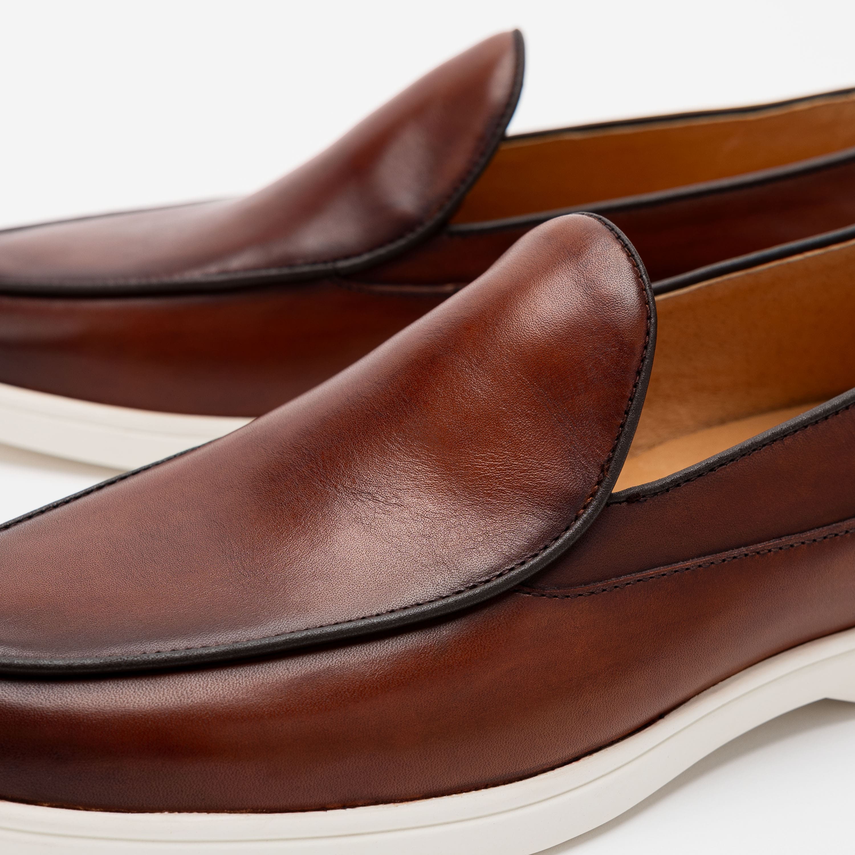 Alessandro Mahogany Leather Venetian Loafers - Image 3