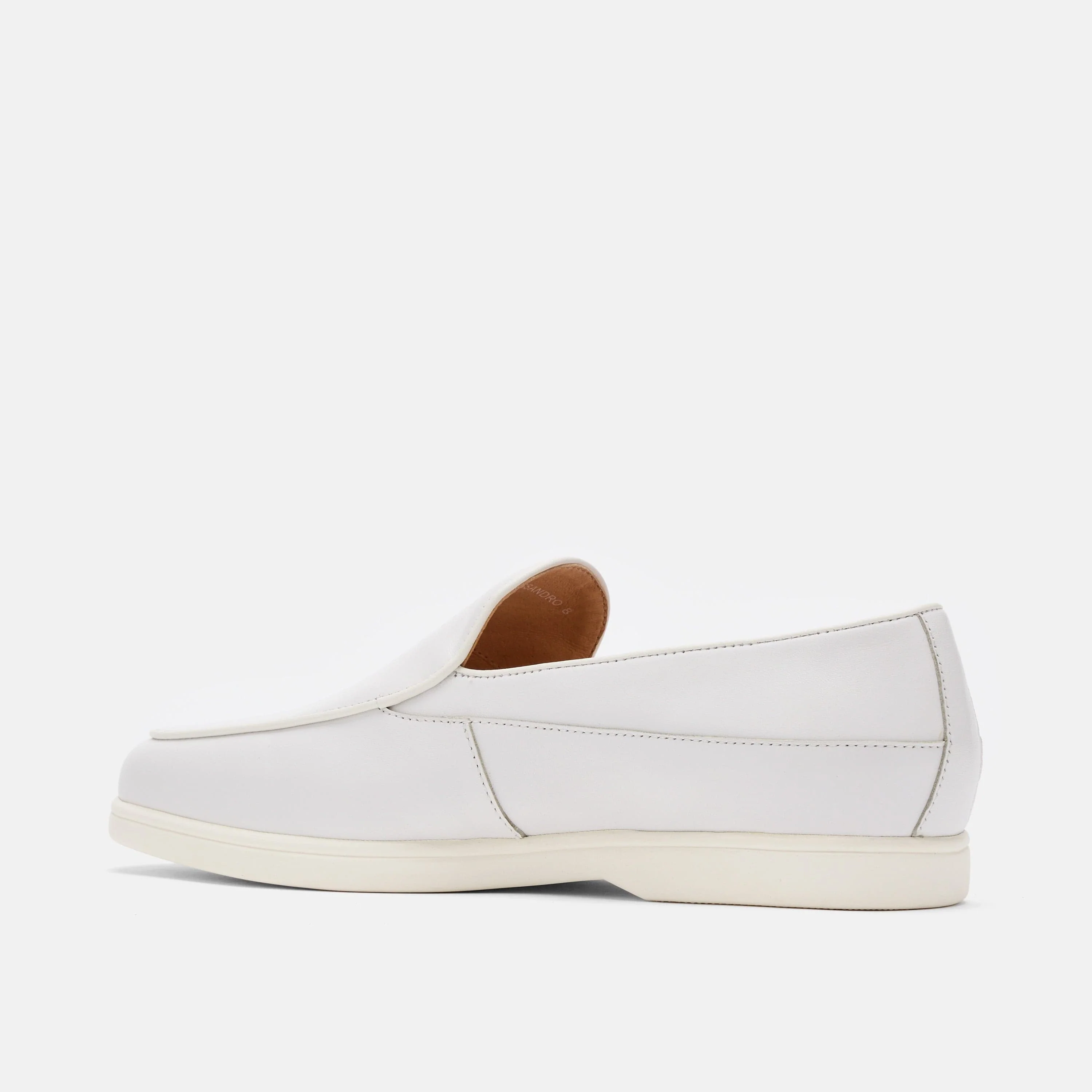 Alessandro White Leather Venetian Loafers - Image 4