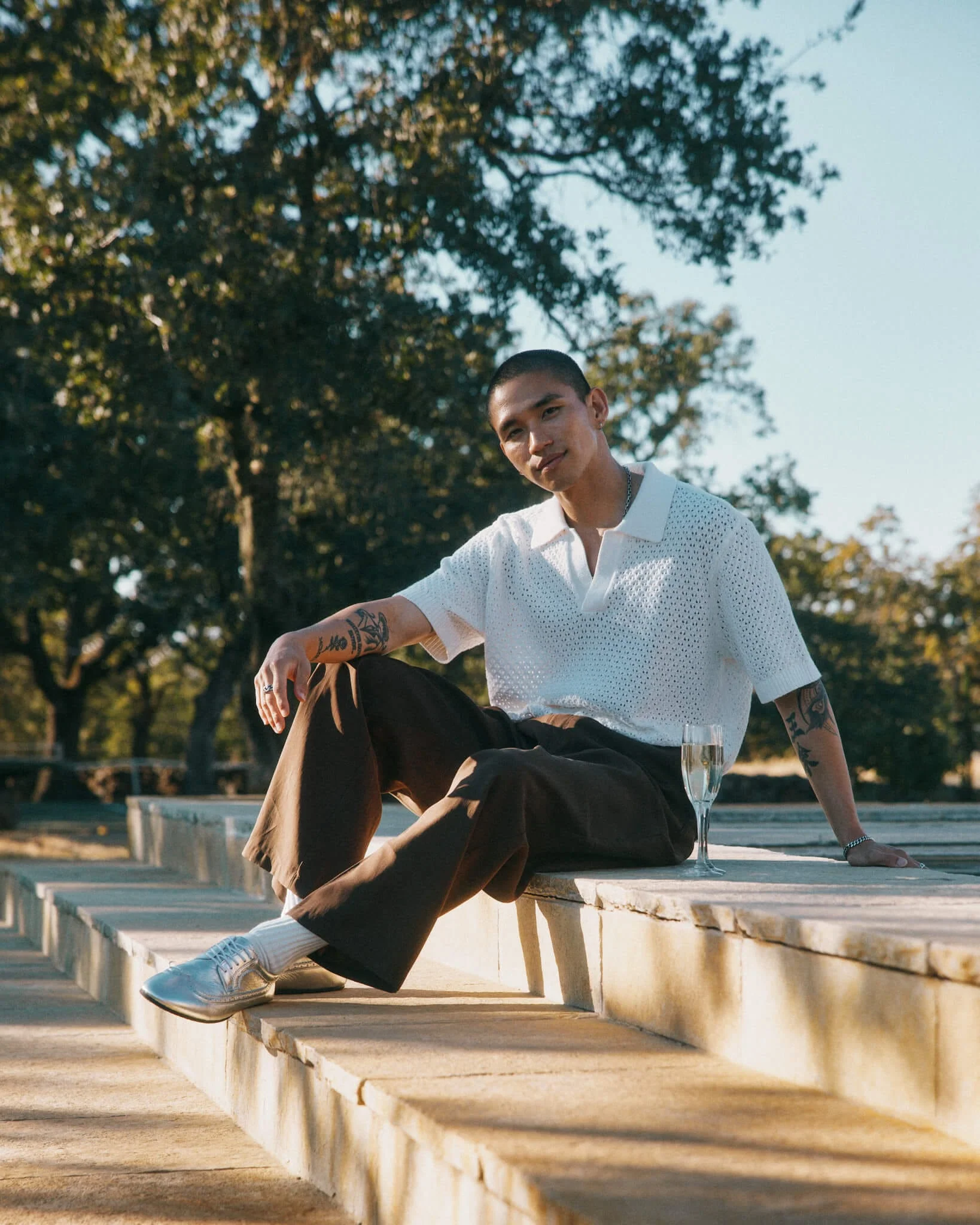 Alexander Silver Leather Ballerina Longwing Sneakers - Image 4