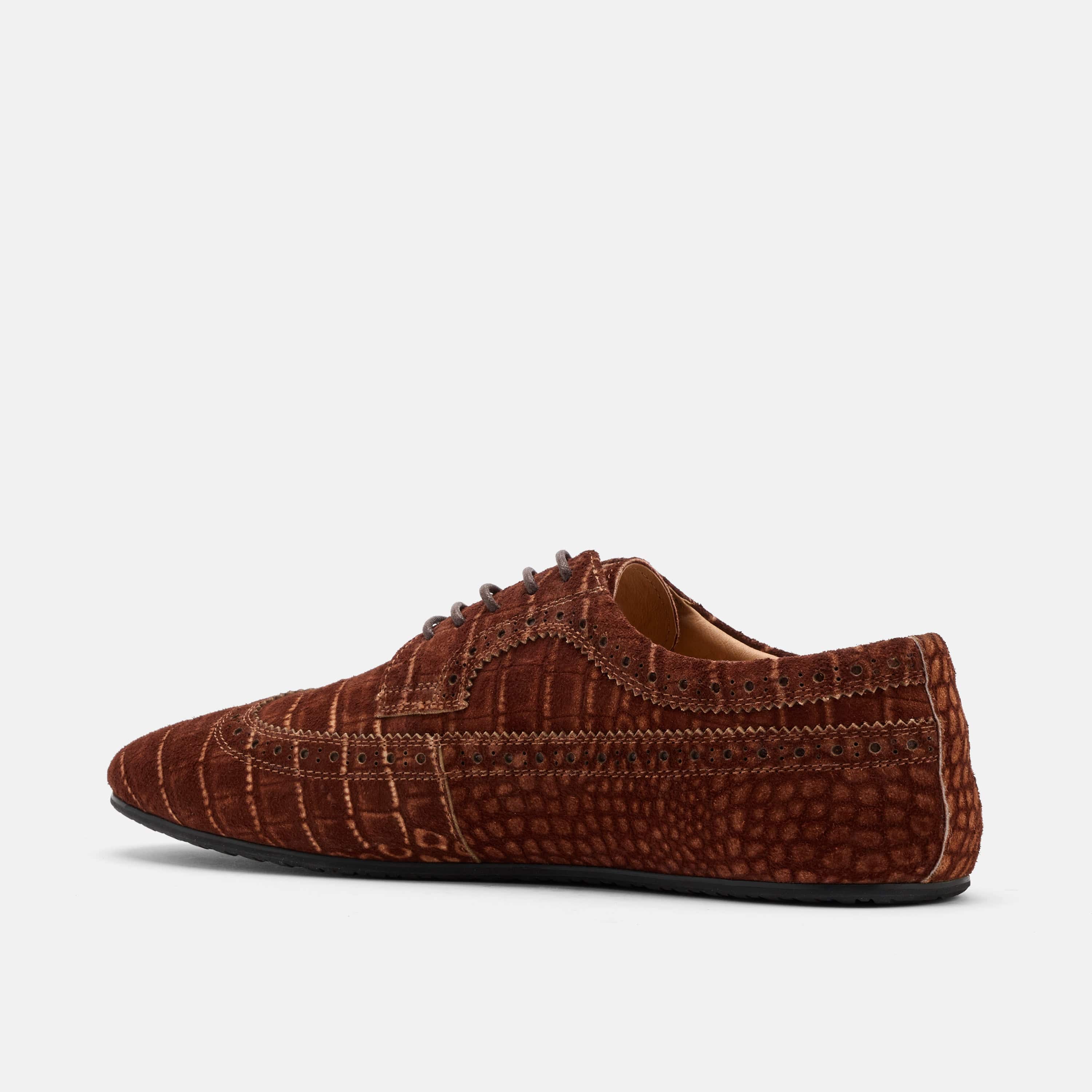 Alexander Brown Croc Suede Ballerina Longwing Sneakers - Image 5