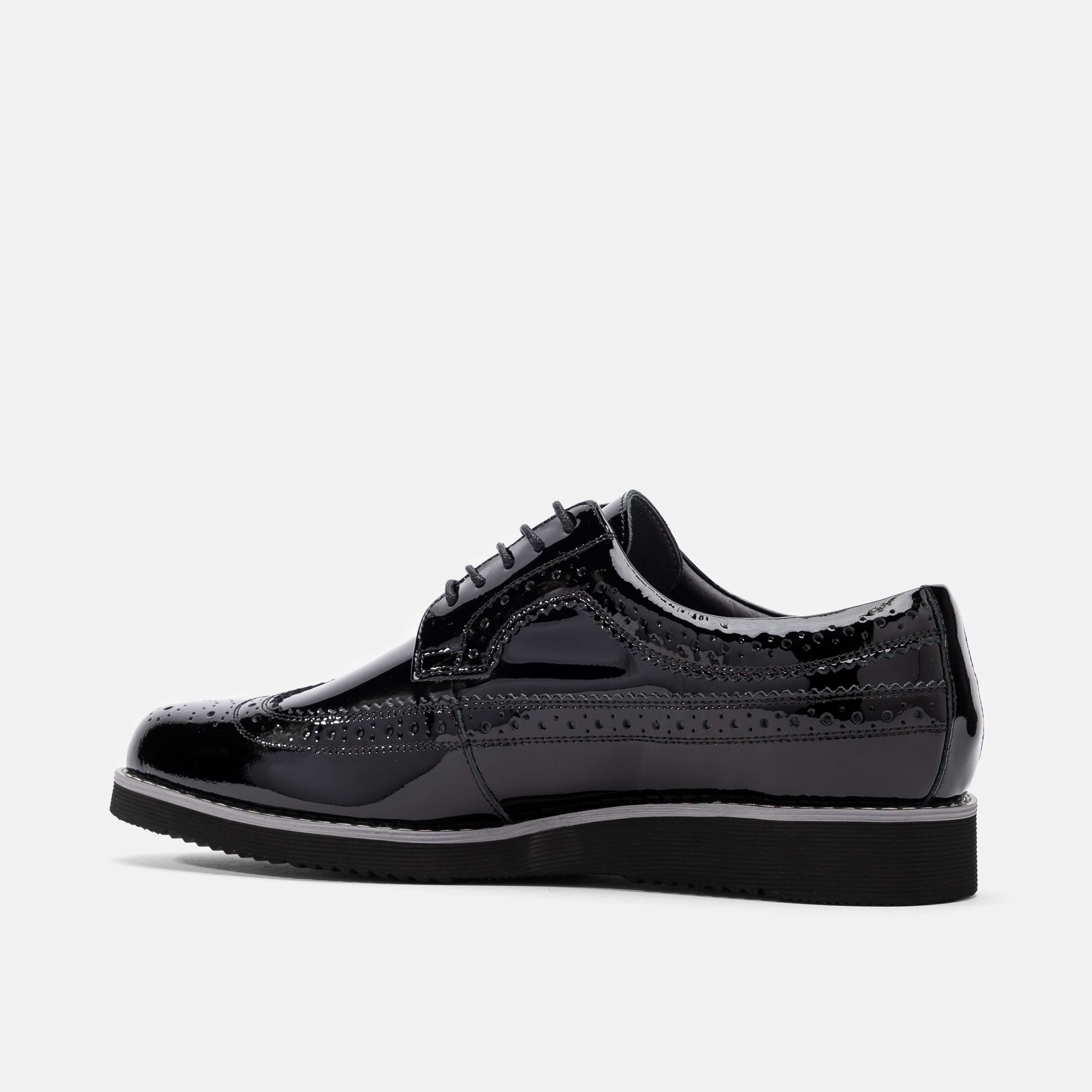 Alexander Black Patent Leather Longwing Sneakers - Image 4
