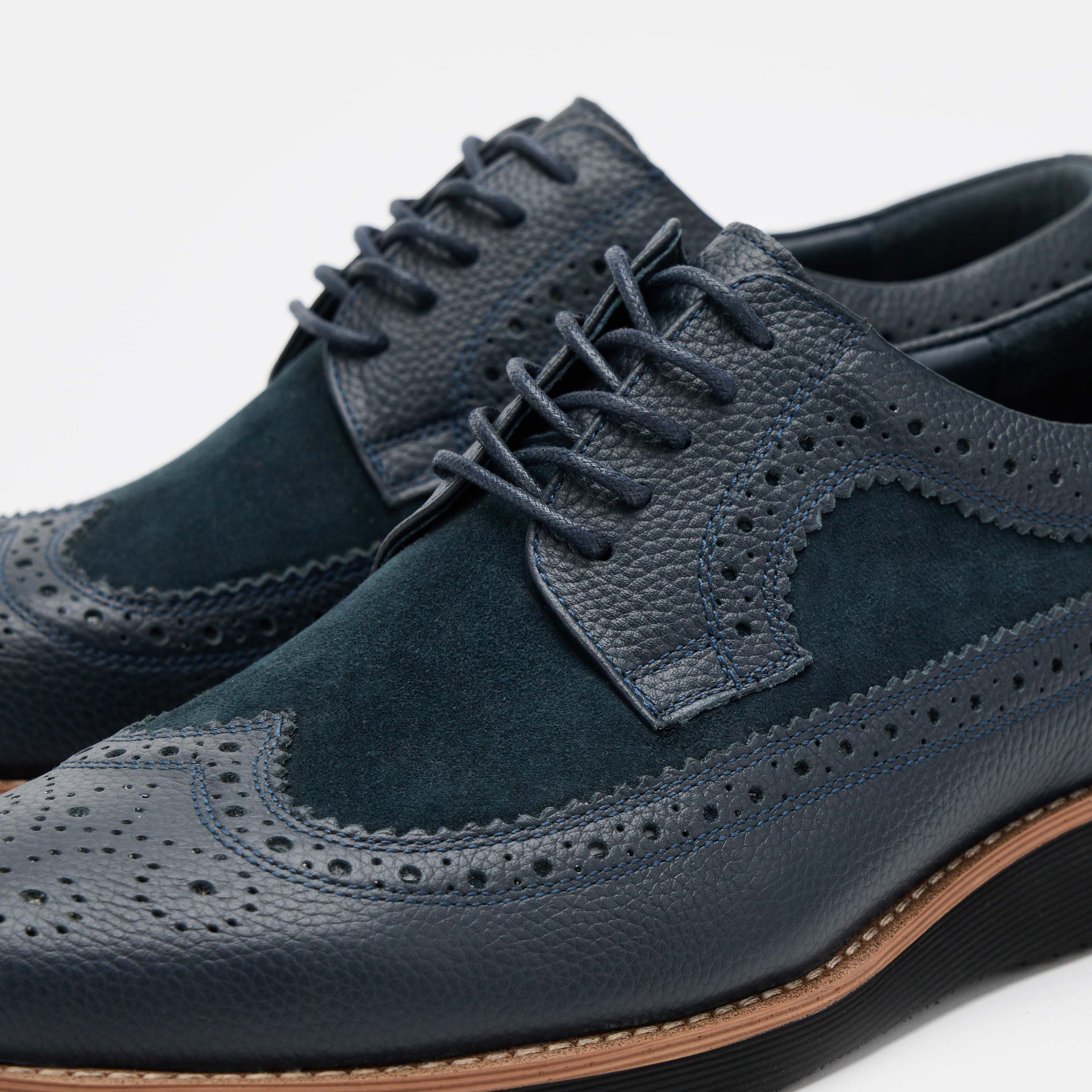 Alexander Navy Leather Longwing Sneakers - Image 3