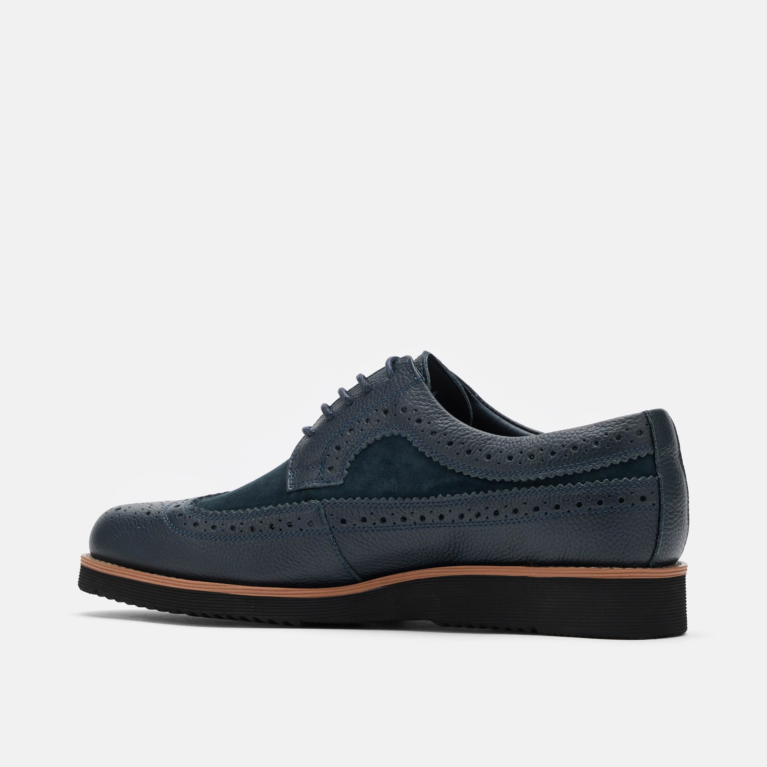 Alexander Navy Leather Longwing Sneakers - Image 4