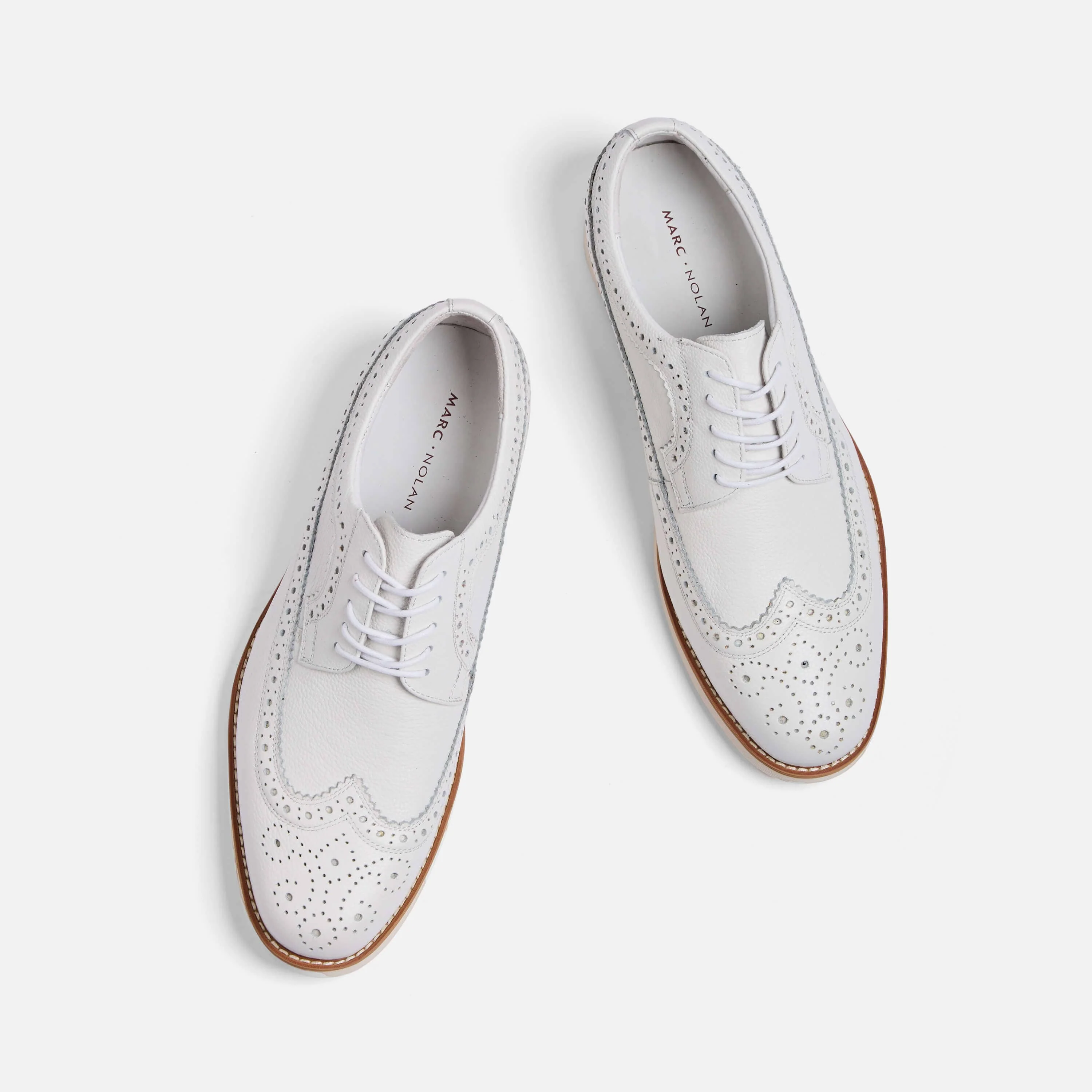 Alexander White/Tan Leather Longwing Sneakers - Image 5