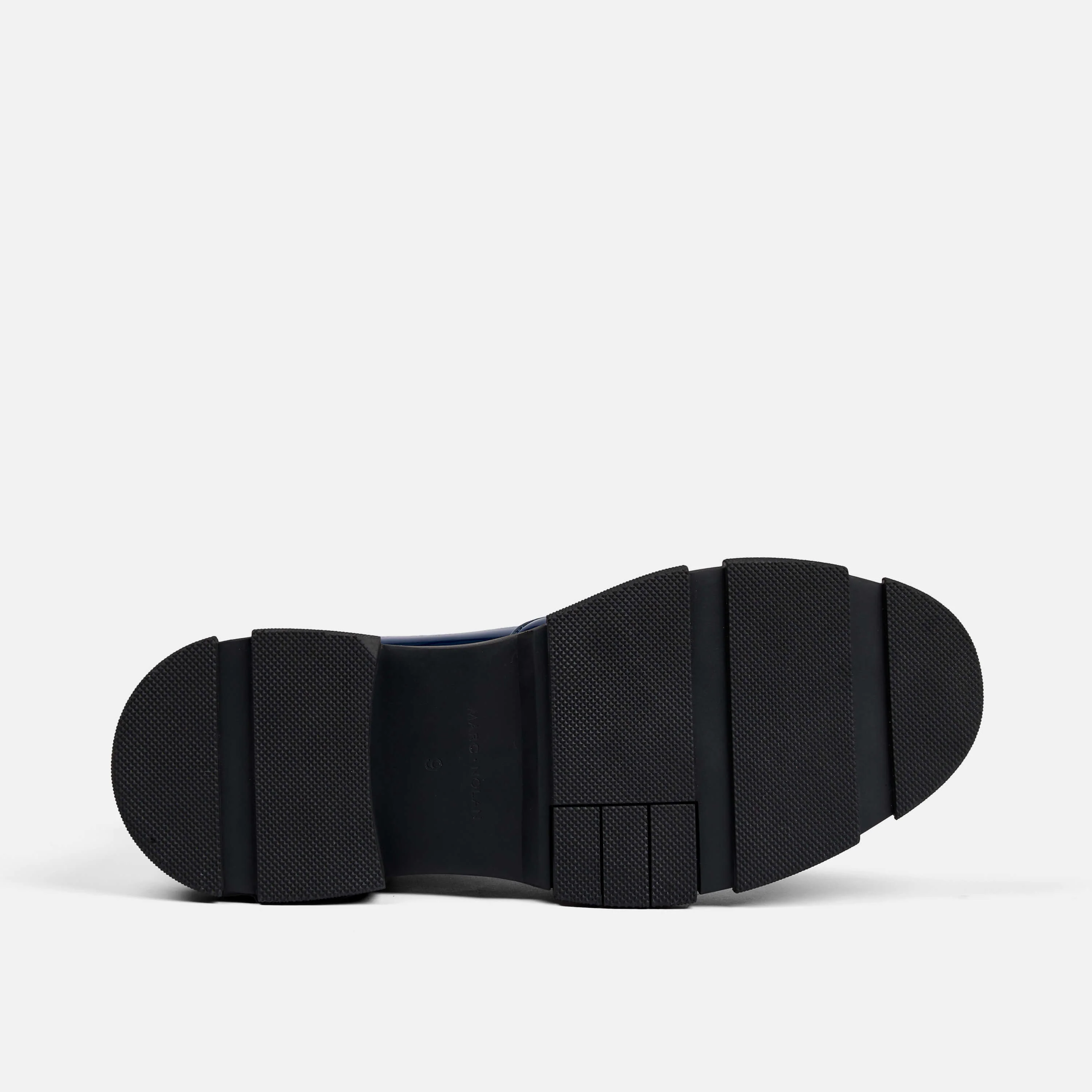 Atlas Navy Patent Leather Strap Boots - Image 7