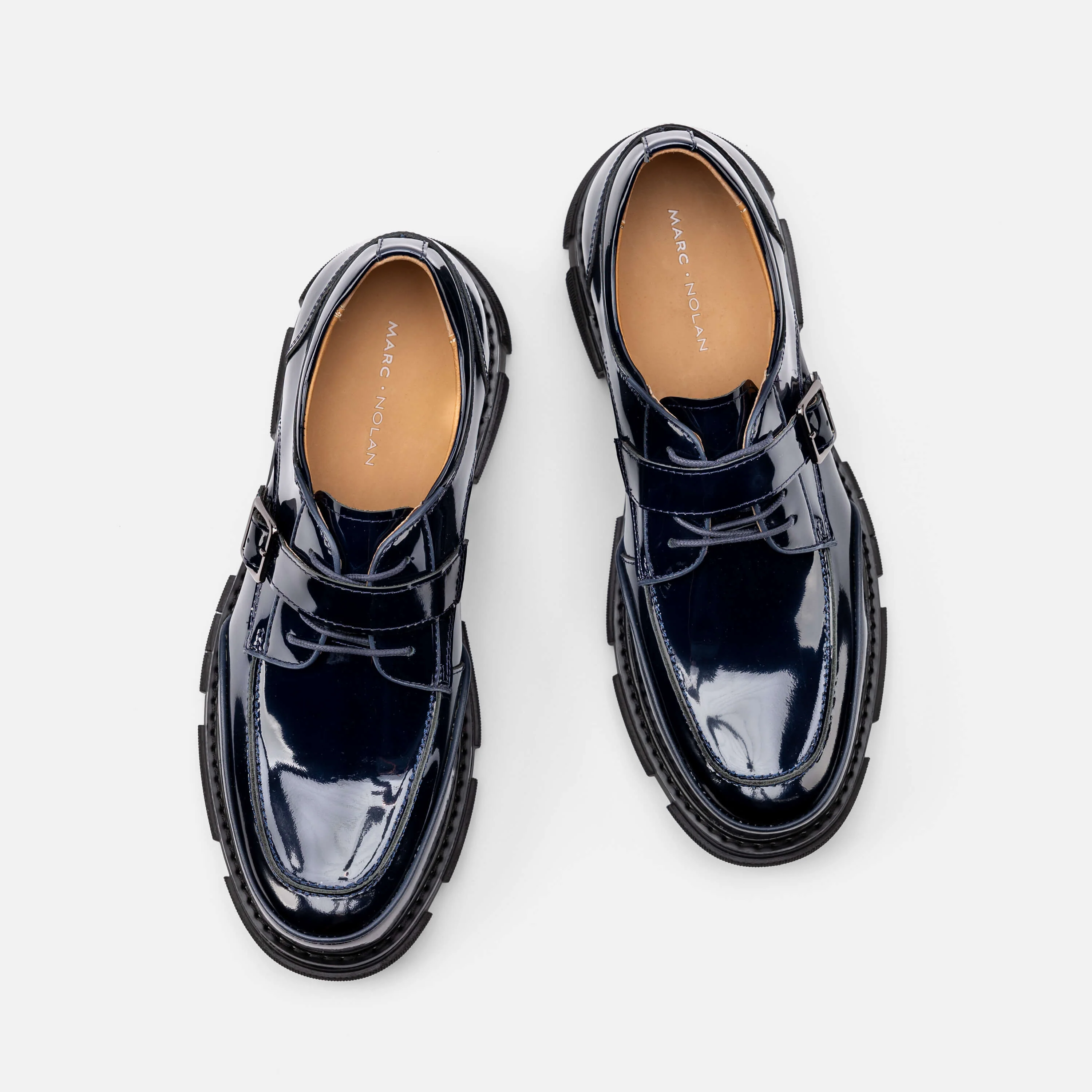 Atlas Navy Patent Leather Derbys - Image 5