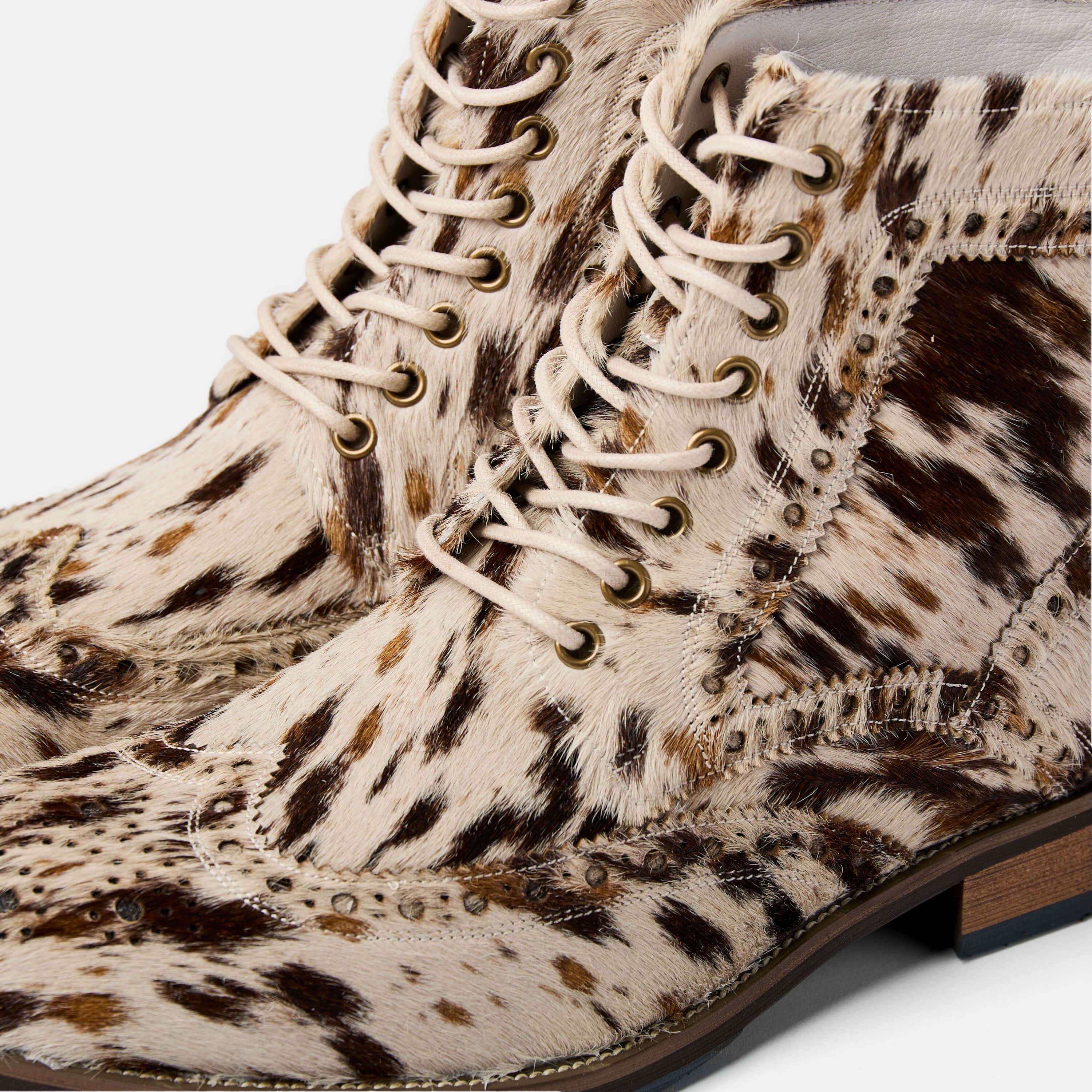 Belmont Appaloosa Wingtip Combat Boots - Image 3