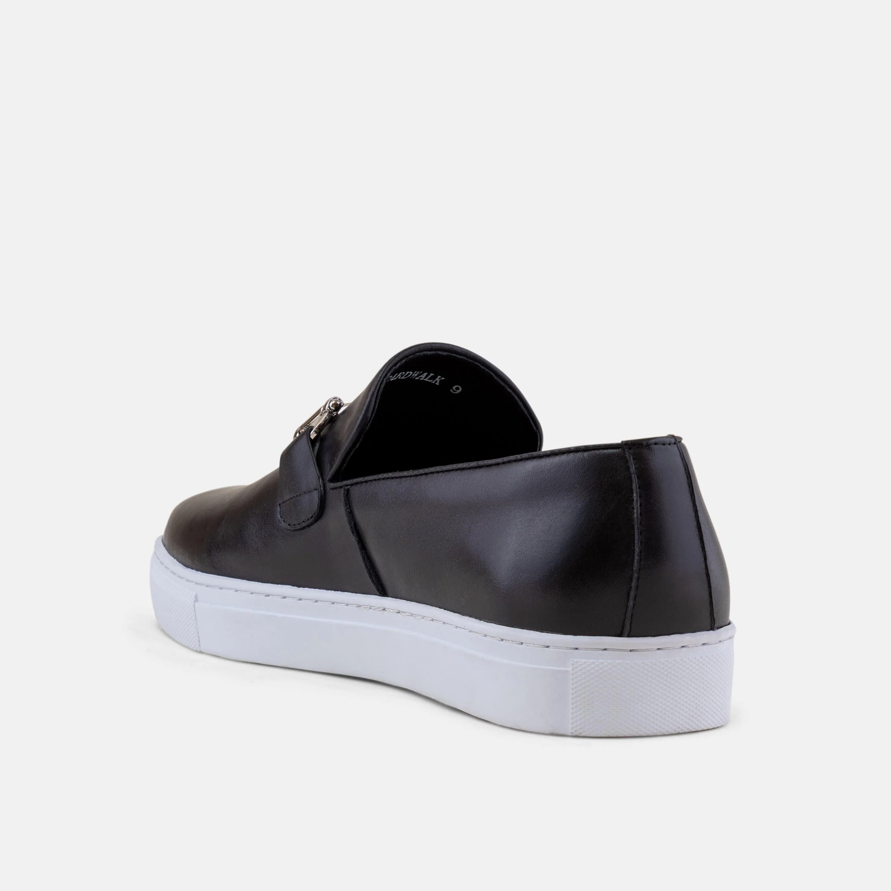 Boardwalk Black Leather Horse-Bit Sneakers - Image 5