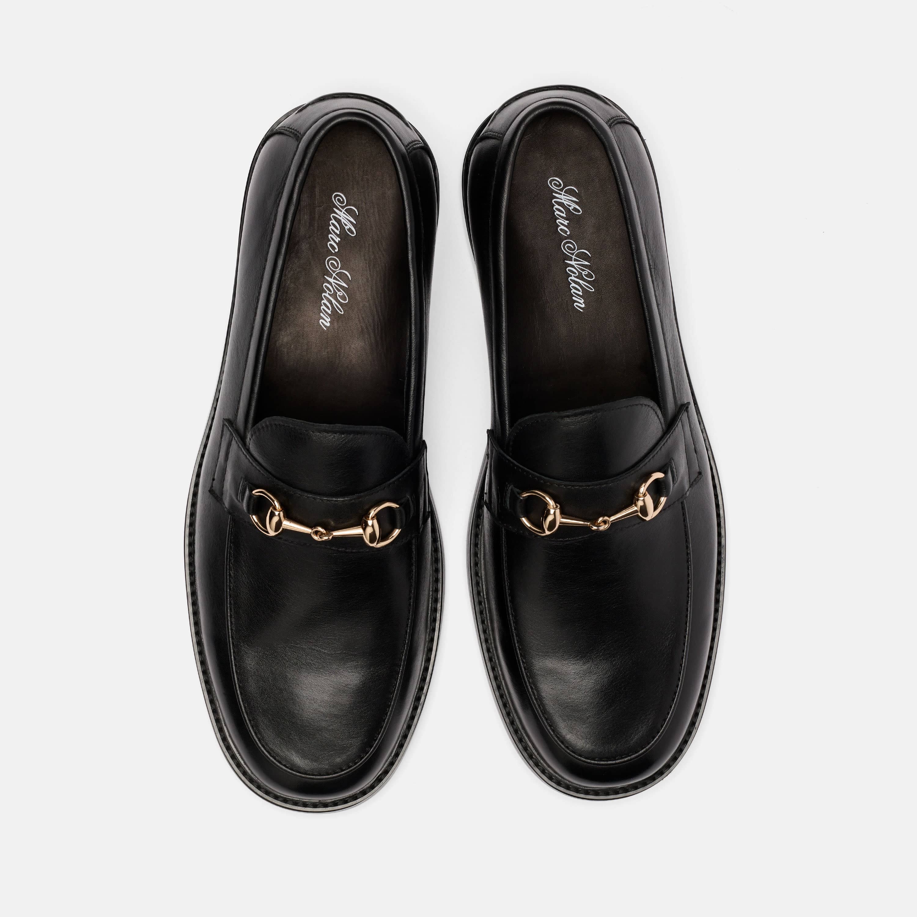 Boardwalk Black Calf Leather Horse-Bit Loafers - Image 5