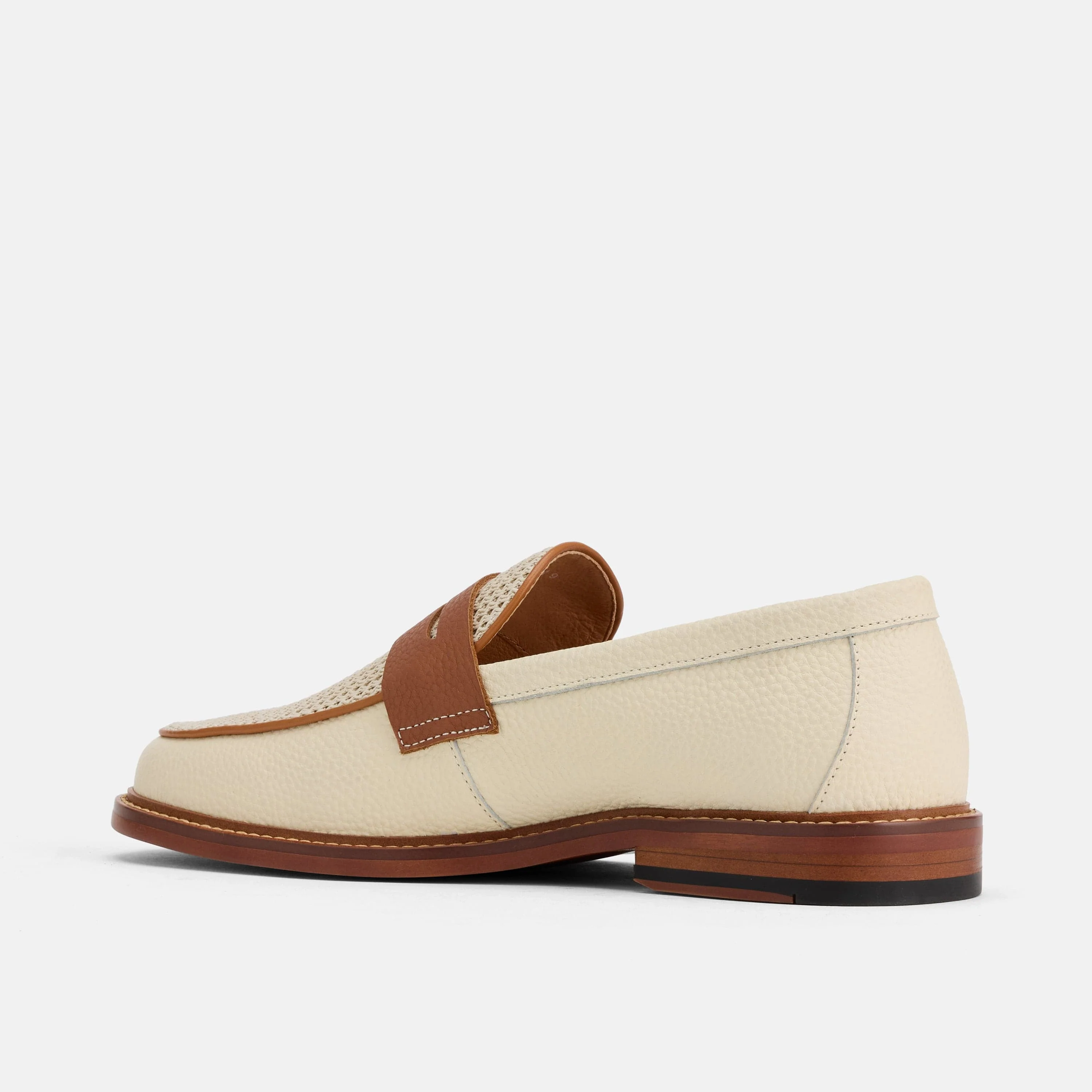 Calum Cream Leather Penny Loafers - Image 4