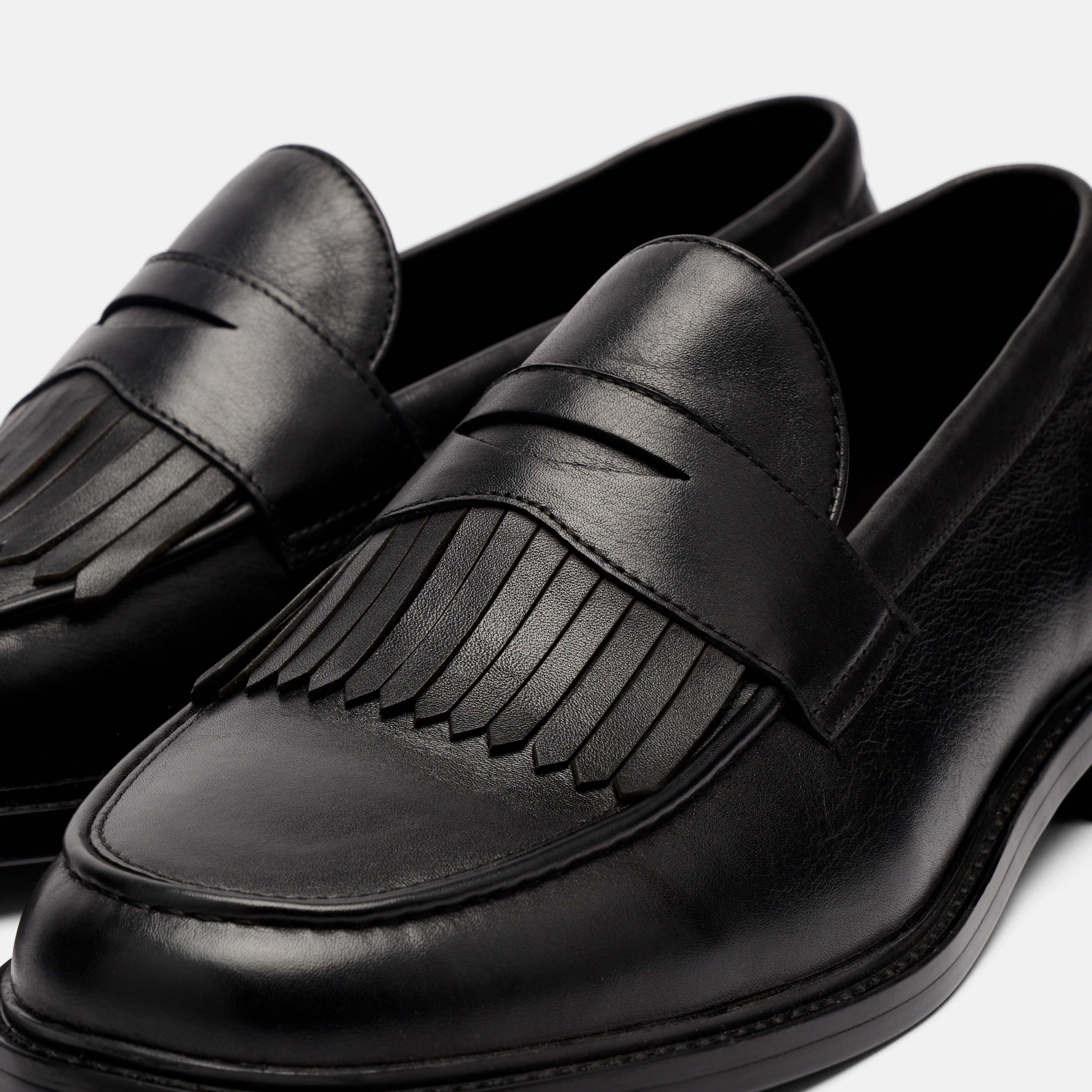 Clint Black Calf Leather Kiltie Loafers - Image 3