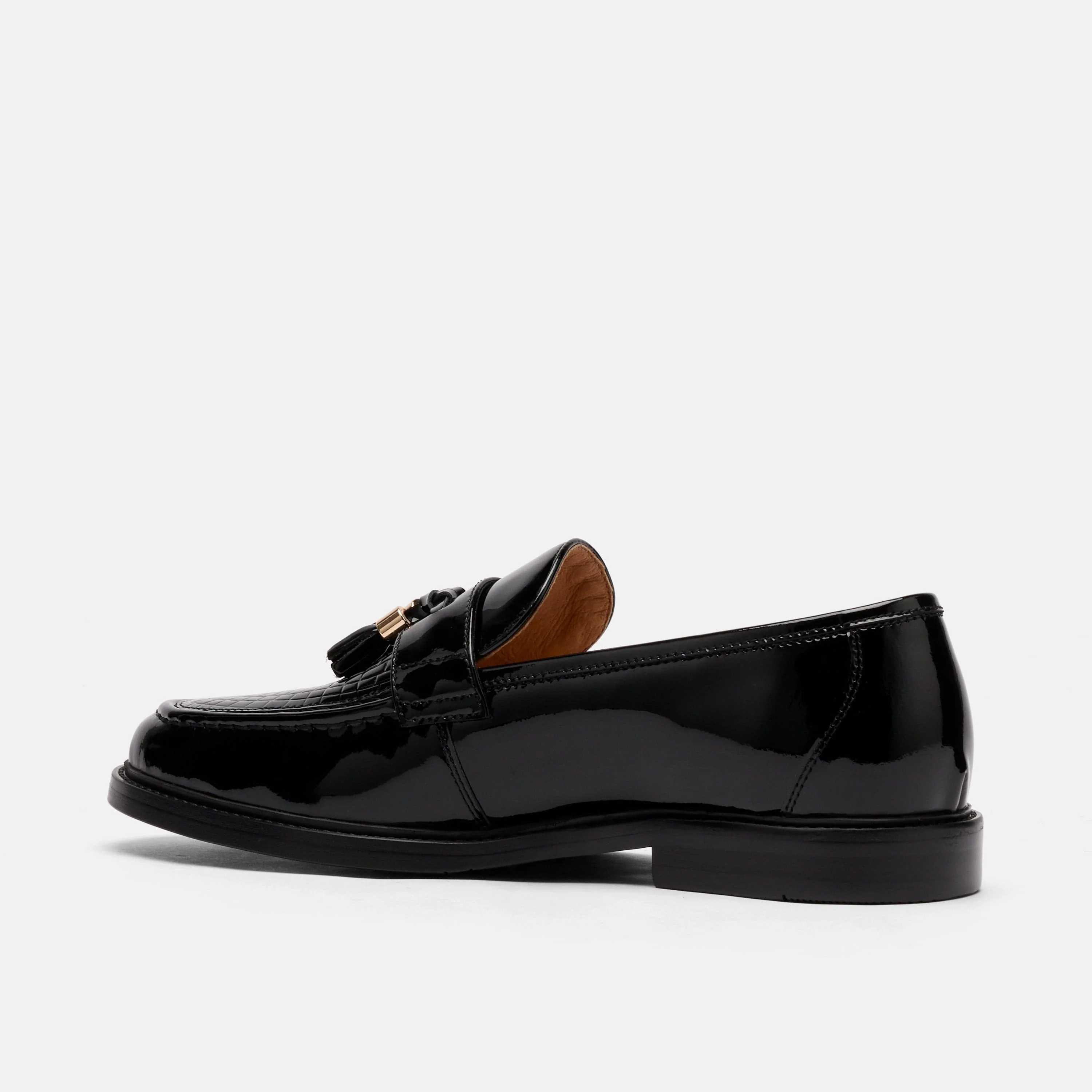 Denzel Black Patent Leather Tassel Loafers - Image 4