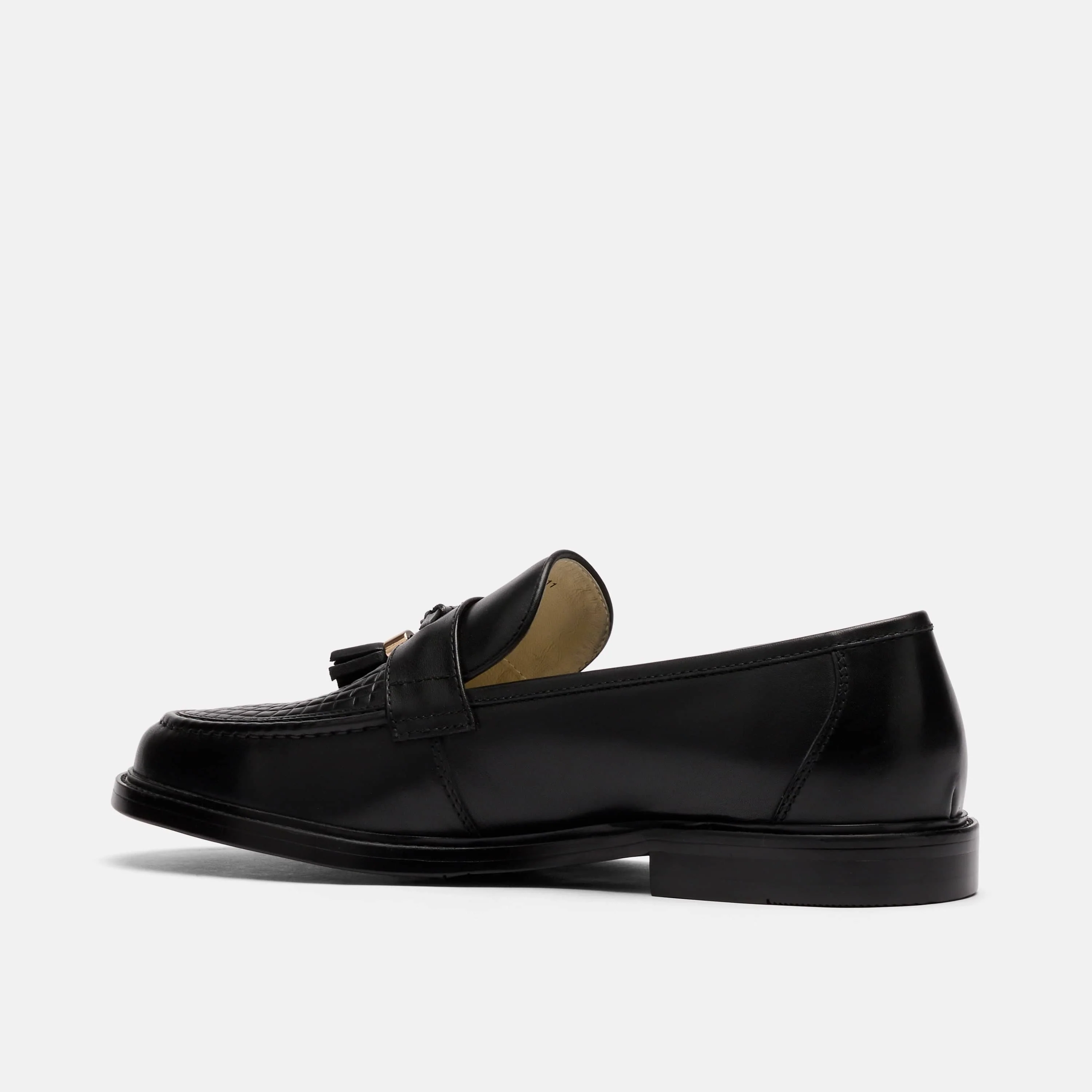 Denzel Black Calf Leather Tassel Loafers - Image 4