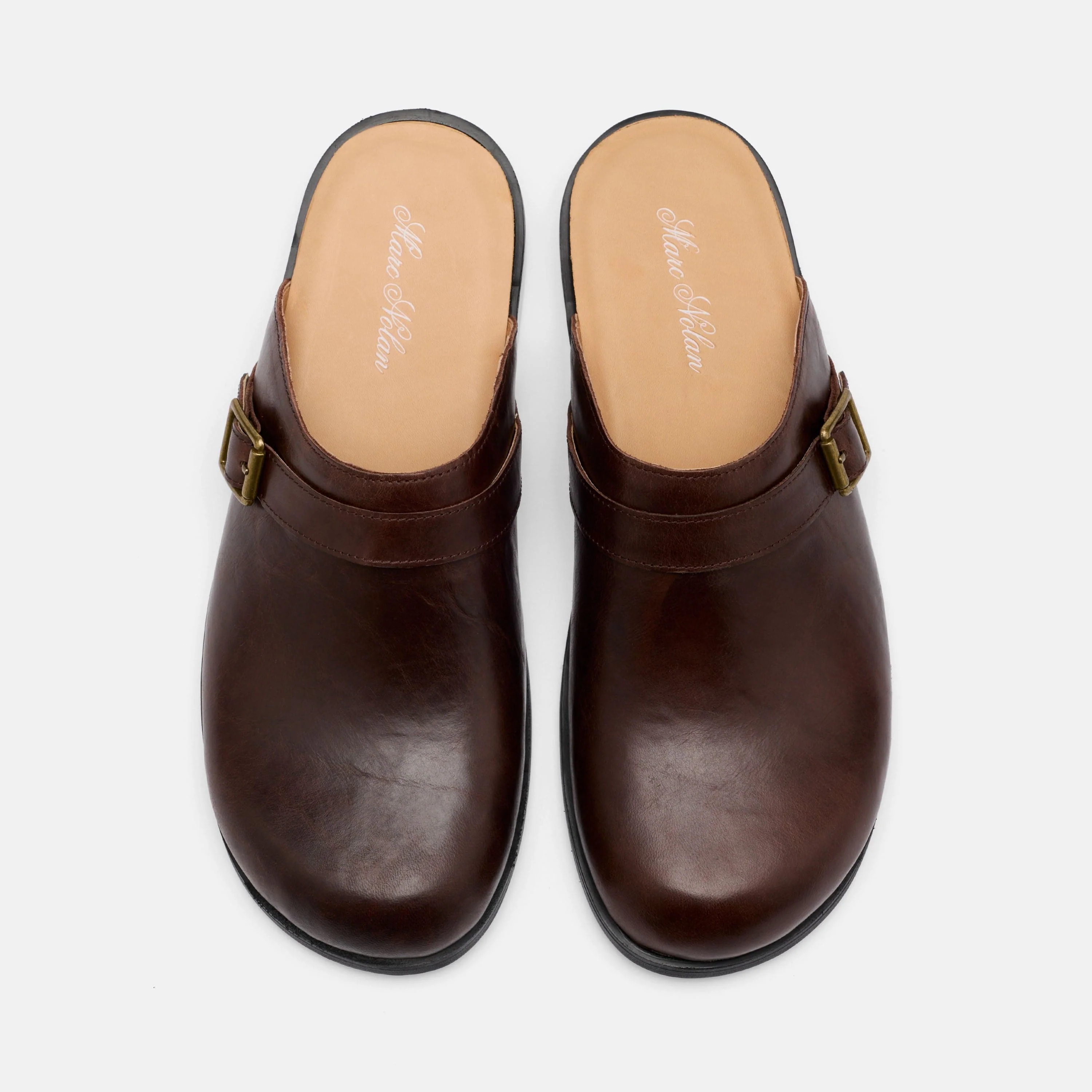 Diego Brown Distressed Leather Strap Mules - Image 5