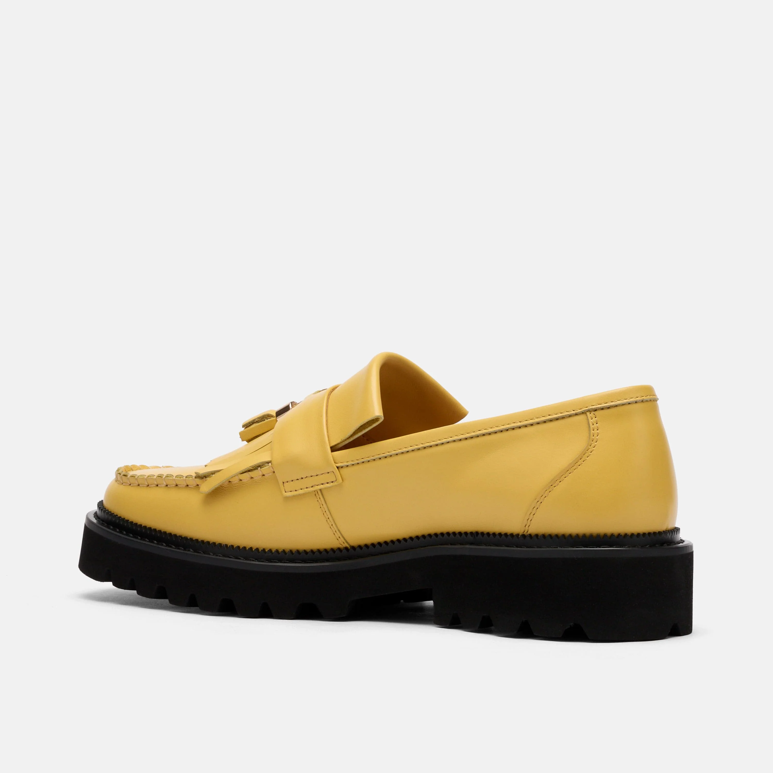 Journey Yellow Leather Lug Tassel Loafer - Image 4