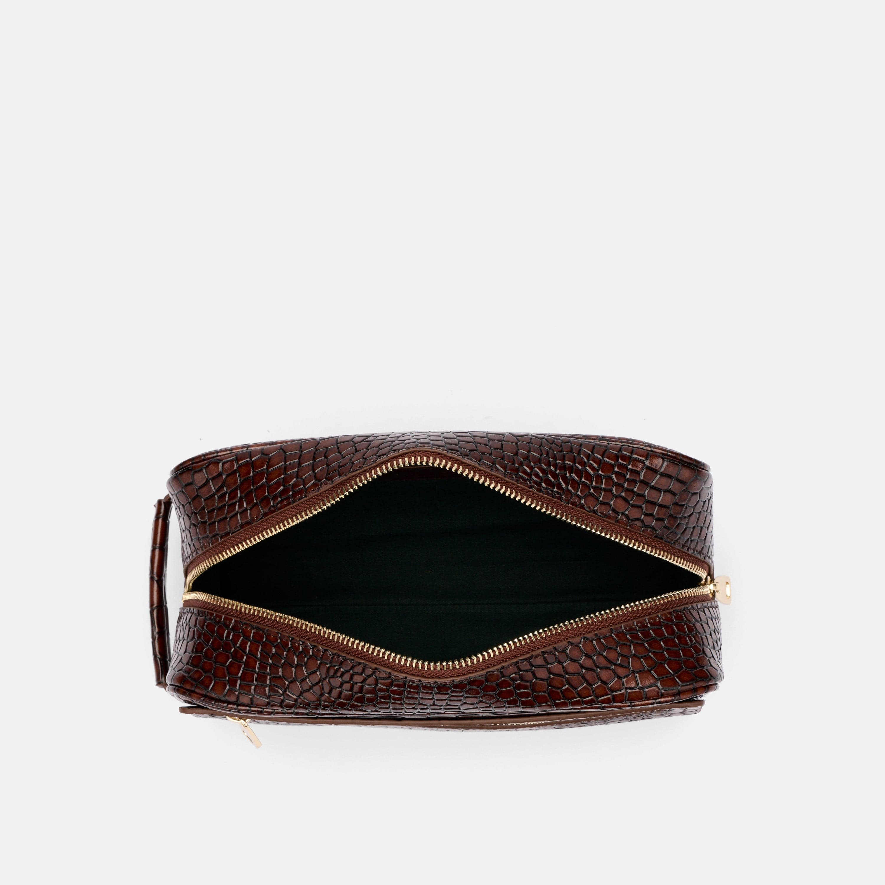 Marc Nolan Dopp Kit - Brown Crocskin - Image 4
