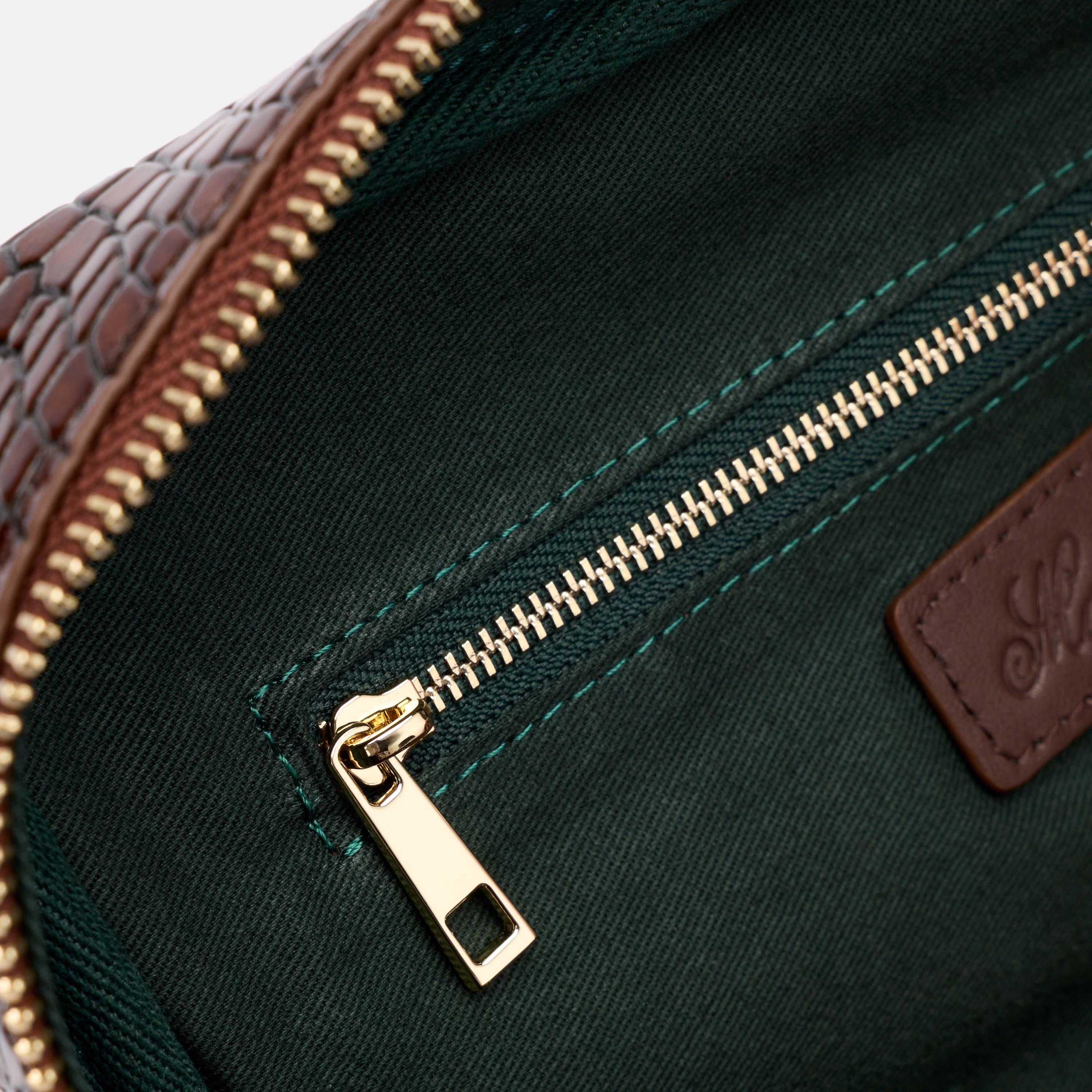 Marc Nolan Dopp Kit - Brown Crocskin - Image 5