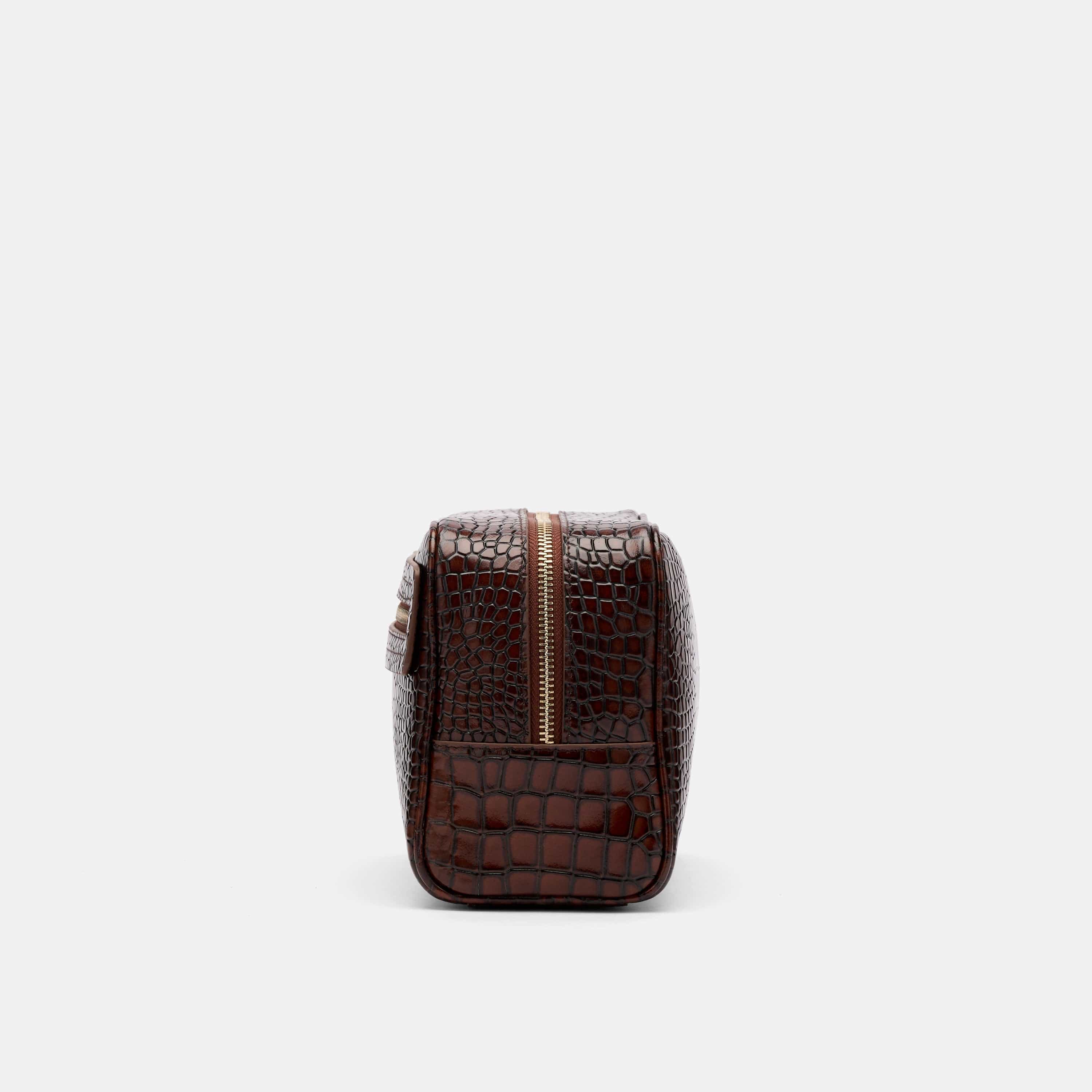 Marc Nolan Dopp Kit - Brown Crocskin - Image 6