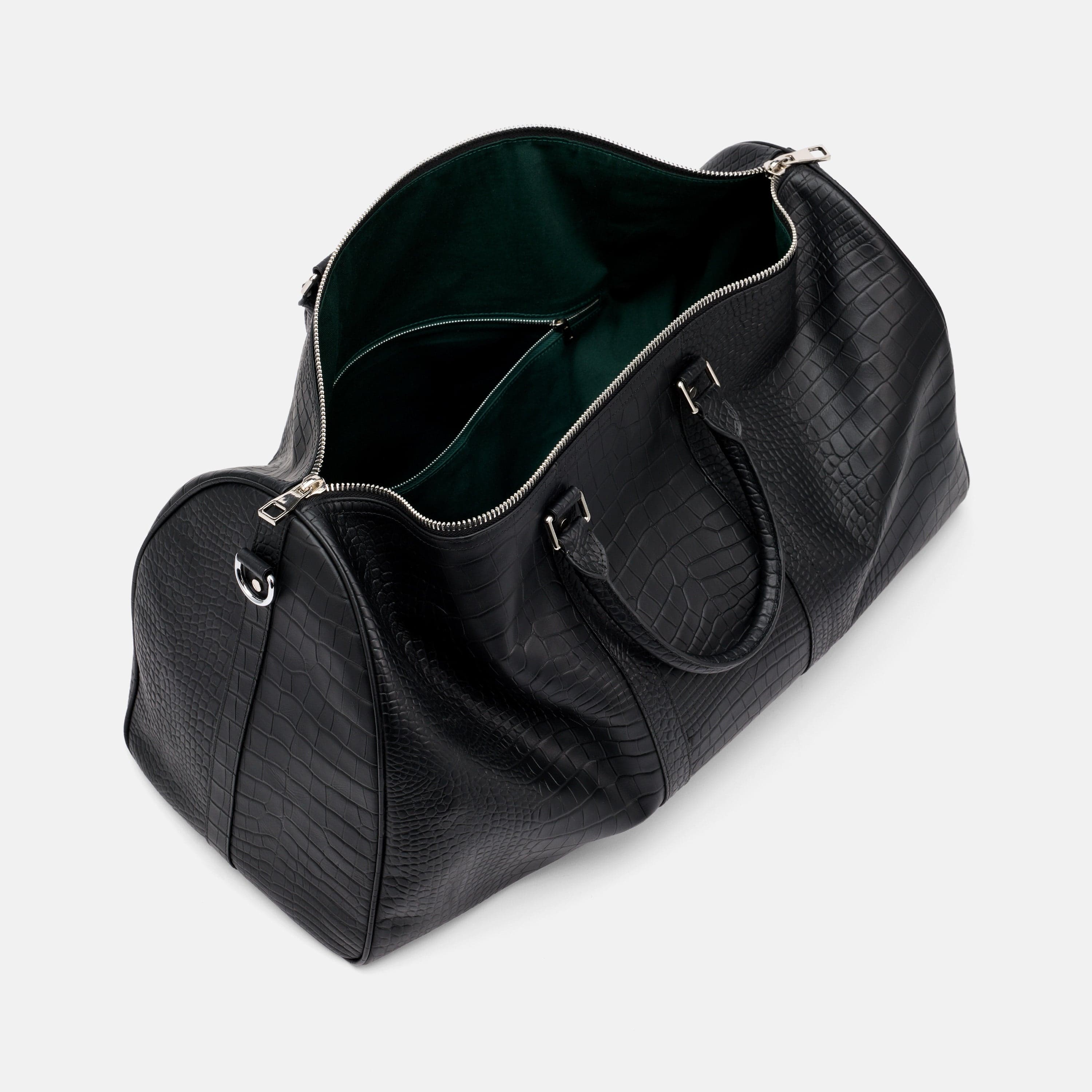 Marc Nolan Large Weekender Duffle Bag - Black Crocskin - Image 7