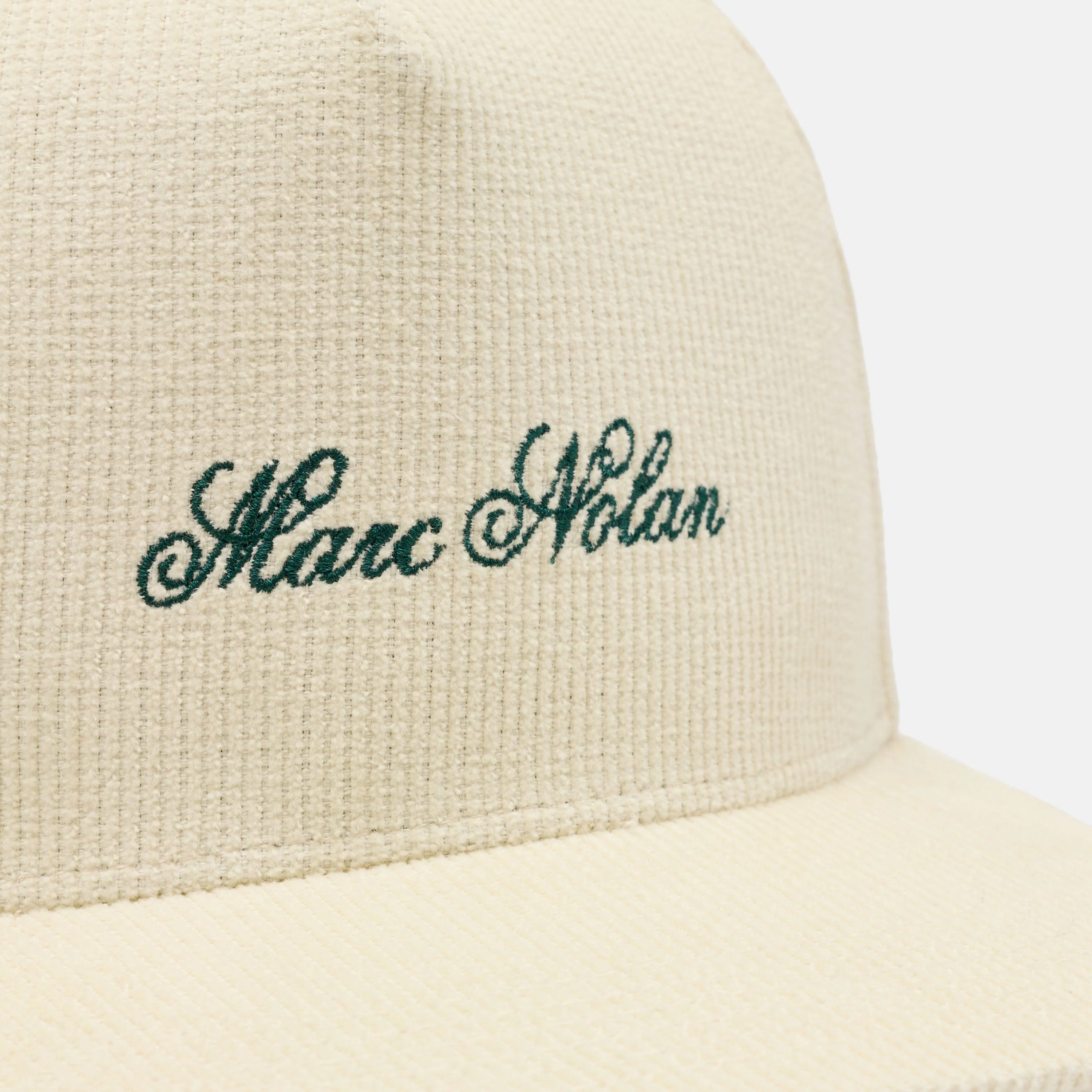 Marc Nolan Corduroy Logo Hat - Cream - Image 3