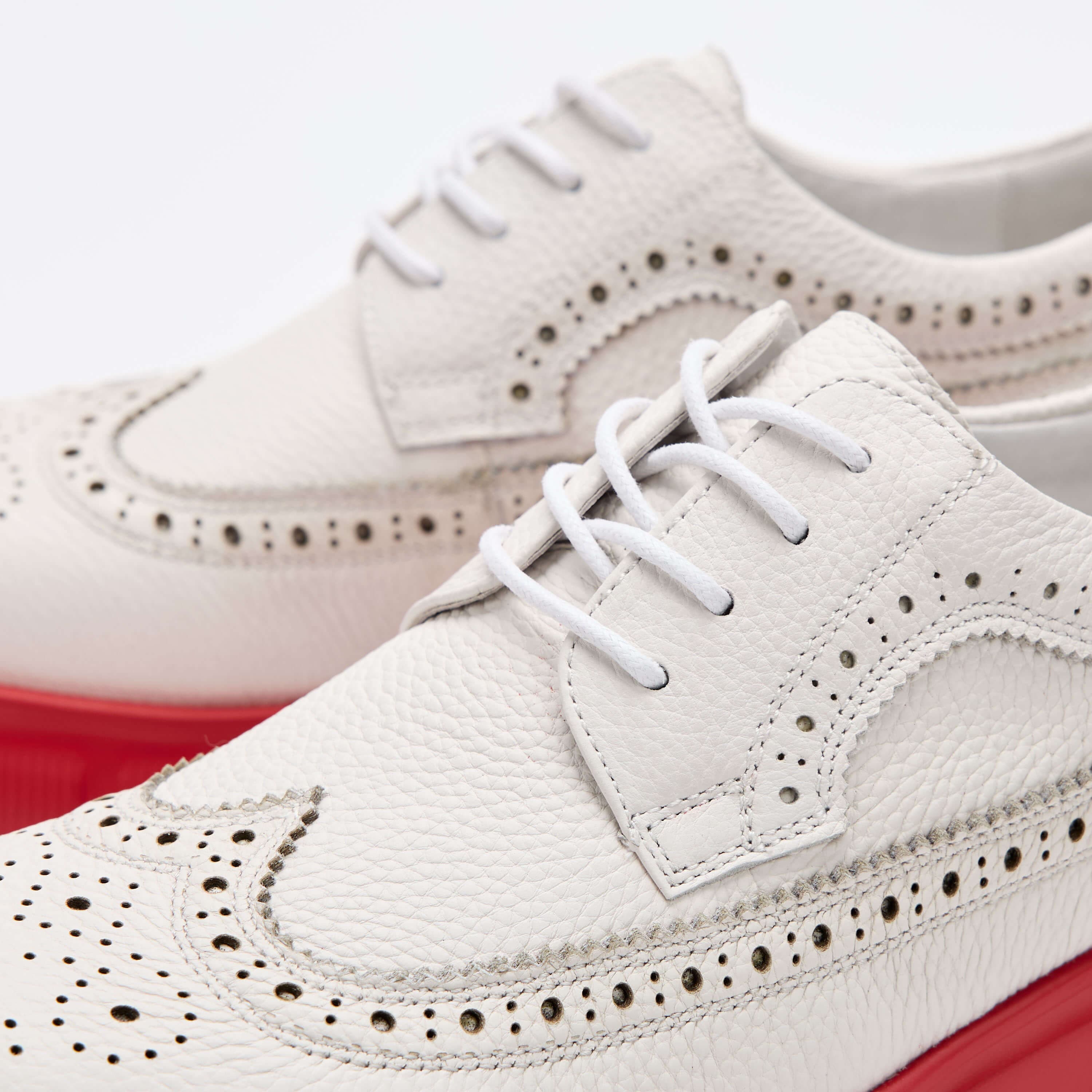 Ms. Alexander White/Red Leather Lug Wingtip Derby - Image 3