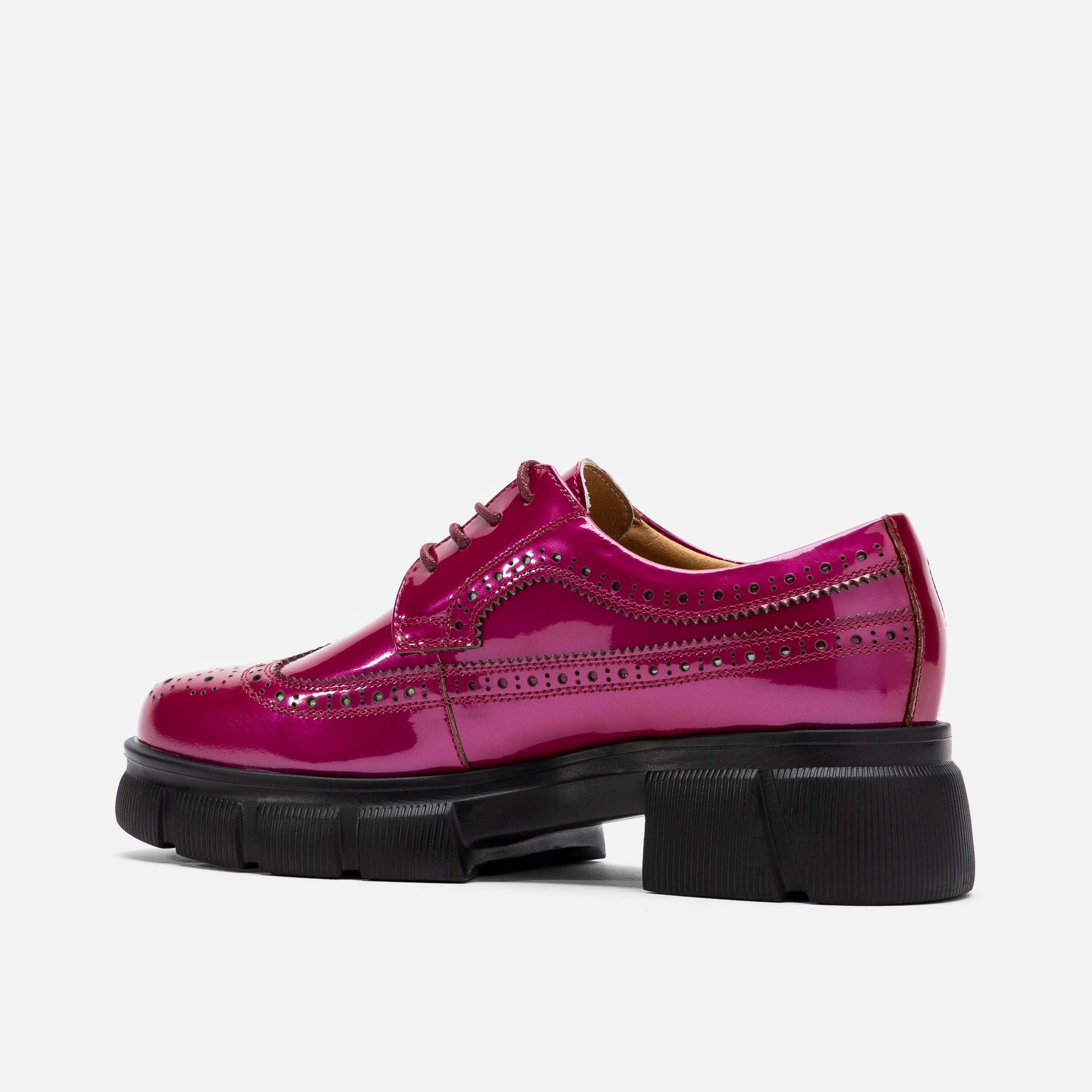 Ms. Alexander Magenta Leather Lug Wingtip Derby - Image 4