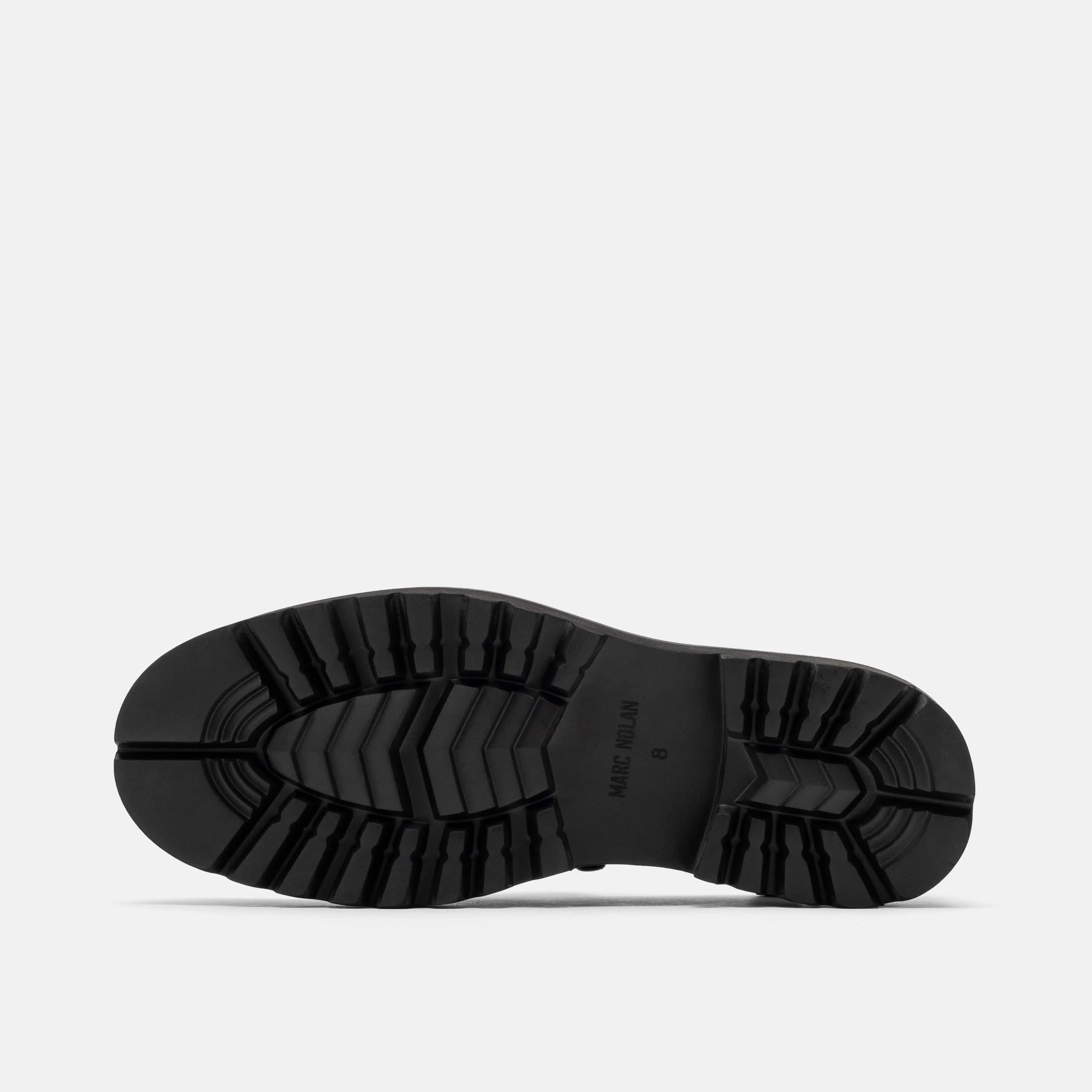 Ms. Journey Black Croc Leather Lug Tassel Loafer - Image 6