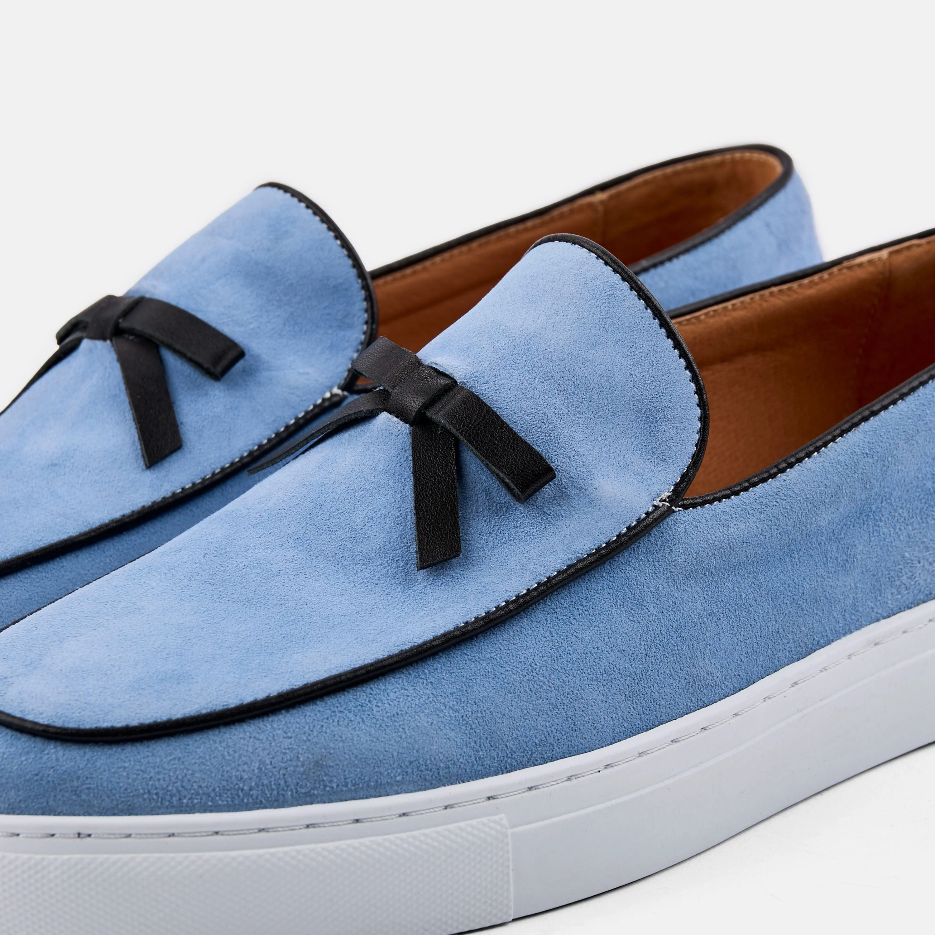 Odell Ivy Blue Suede Belgian Loafer Sneakers - Image 3