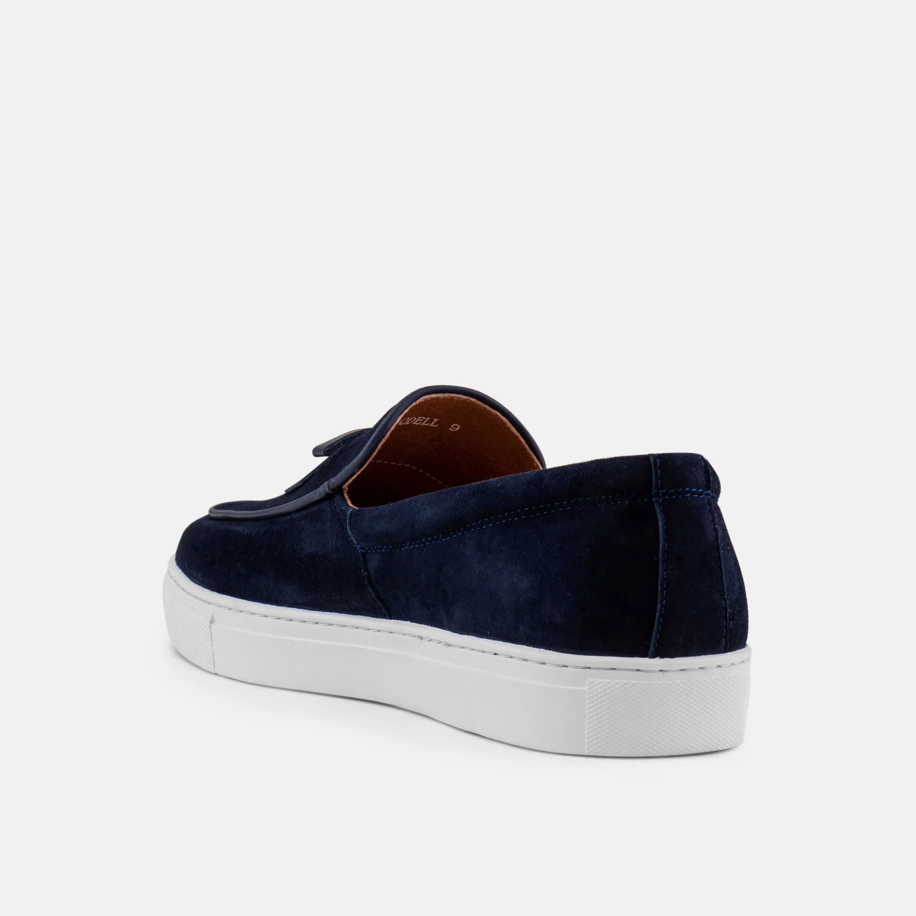 Odell Navy Suede Belgian Loafer Sneakers - Image 5
