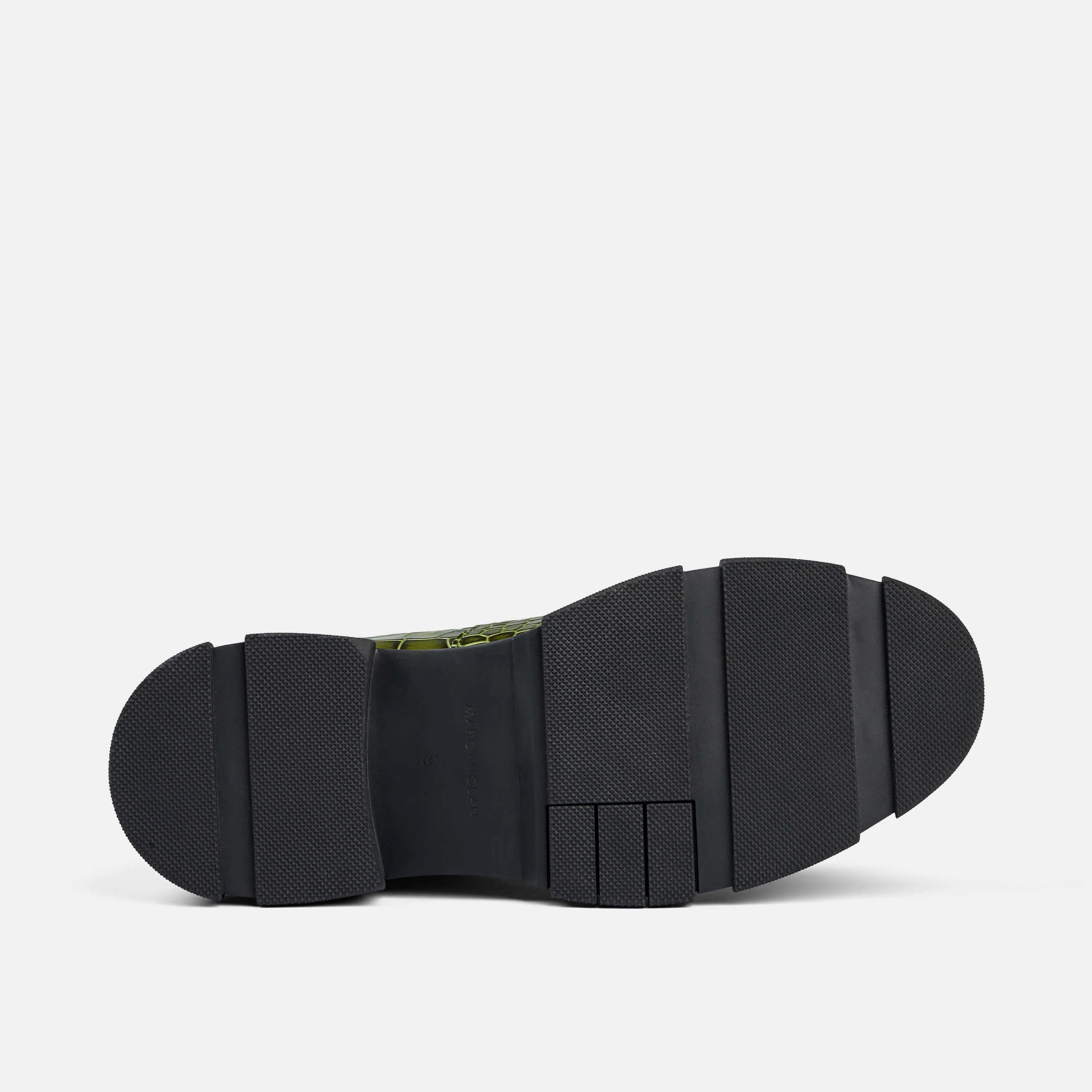 Otis Green Crocskin Leather Combat Boots - Image 6