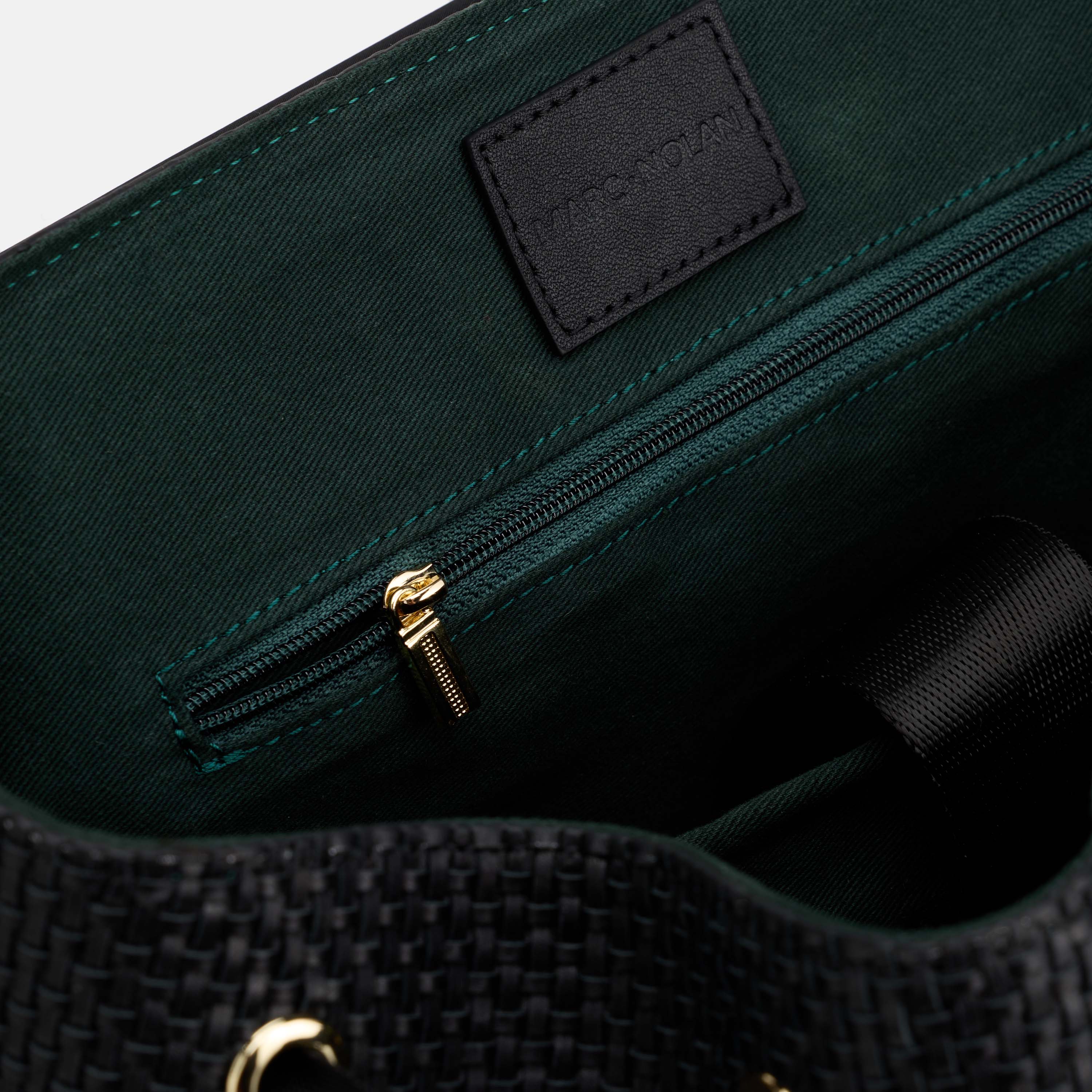 SOHO Woven Black Leather Backpack - Image 5