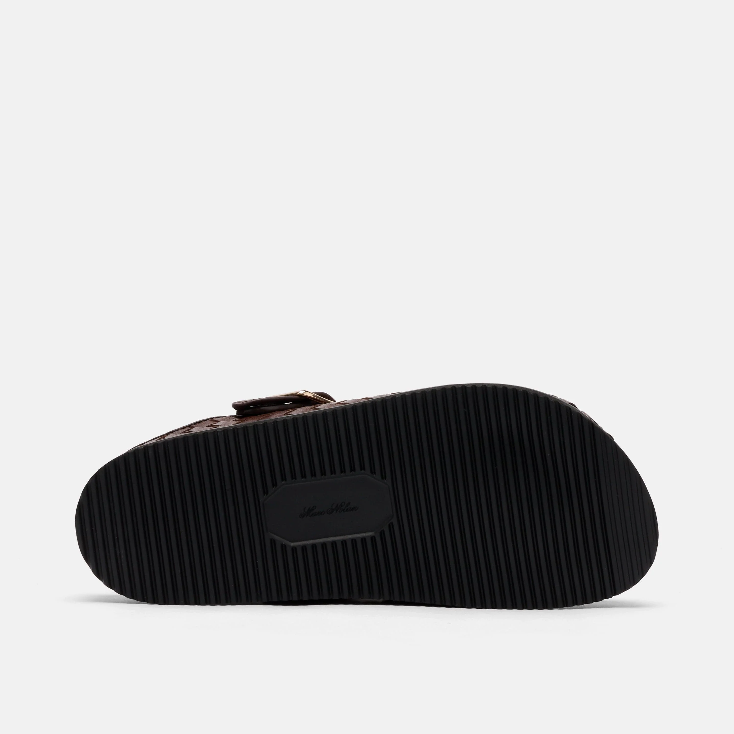 Solana Brown Woven Leather Backstrap Clogs - Image 6